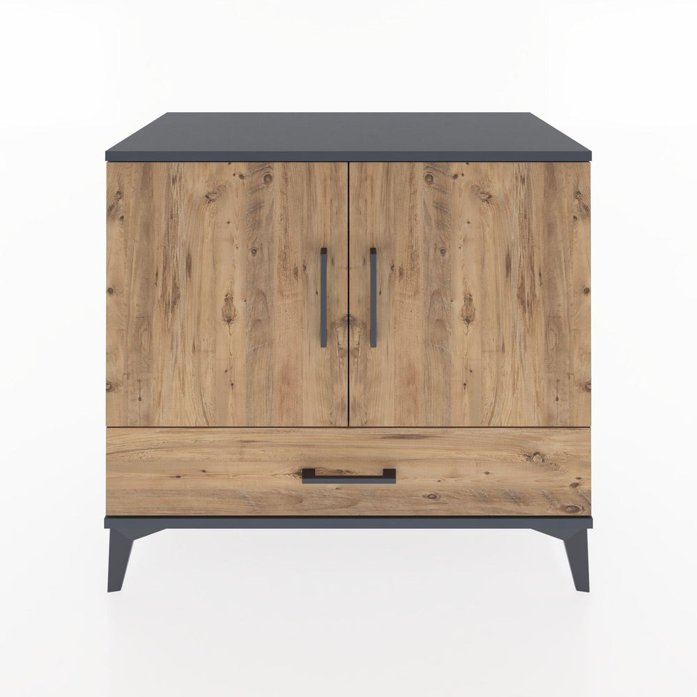 Woodntry Modüler Şifonyer Antrasit 88x44x68 cm Kapaklı ve Çekmeceli KC3-2