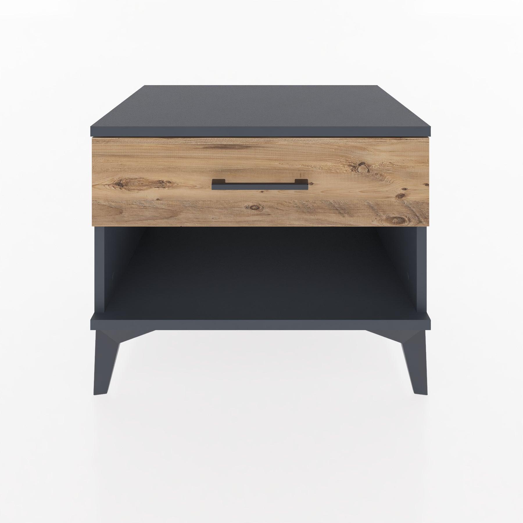 Woodntry Modular Nightstand Anthracite 60x44x68 cm with Drawers and Shelves CR3-2