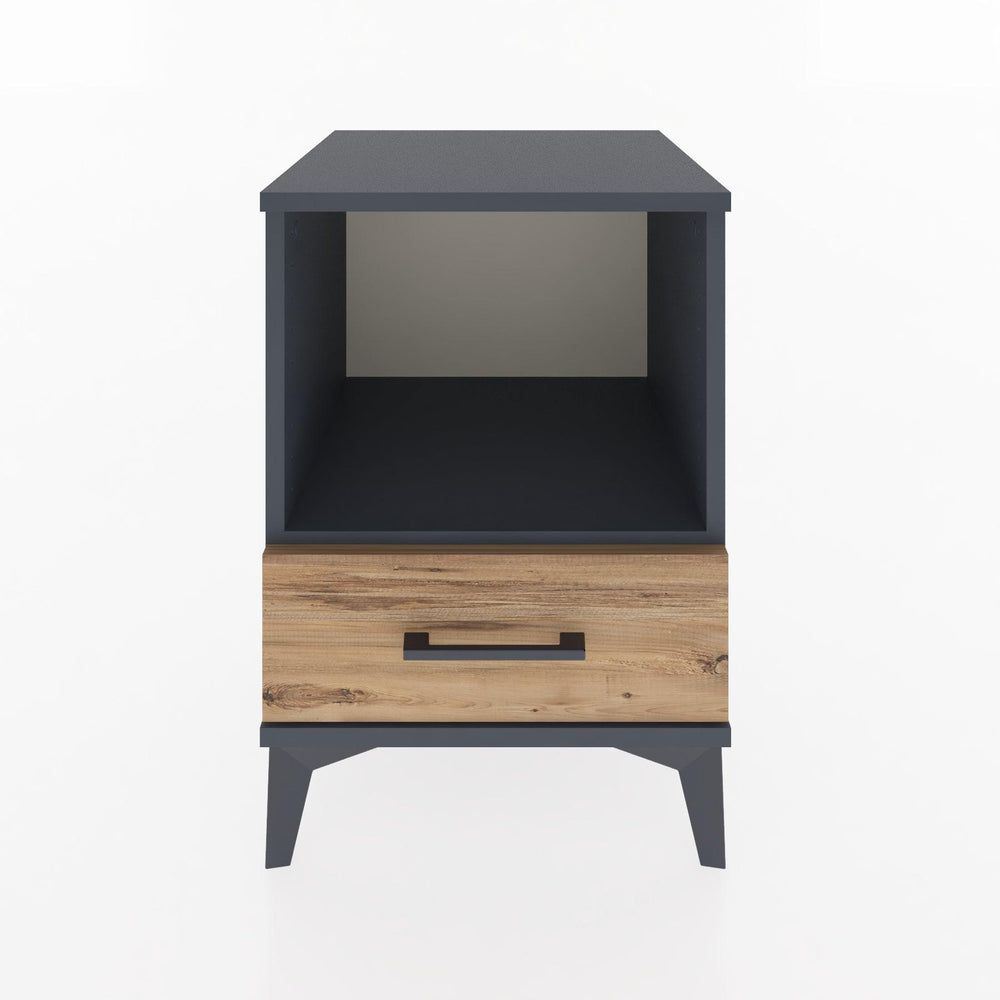 Woodntry Modular Nightstand Anthracite 44x44x52 cm with Drawers and Shelves CR3-2