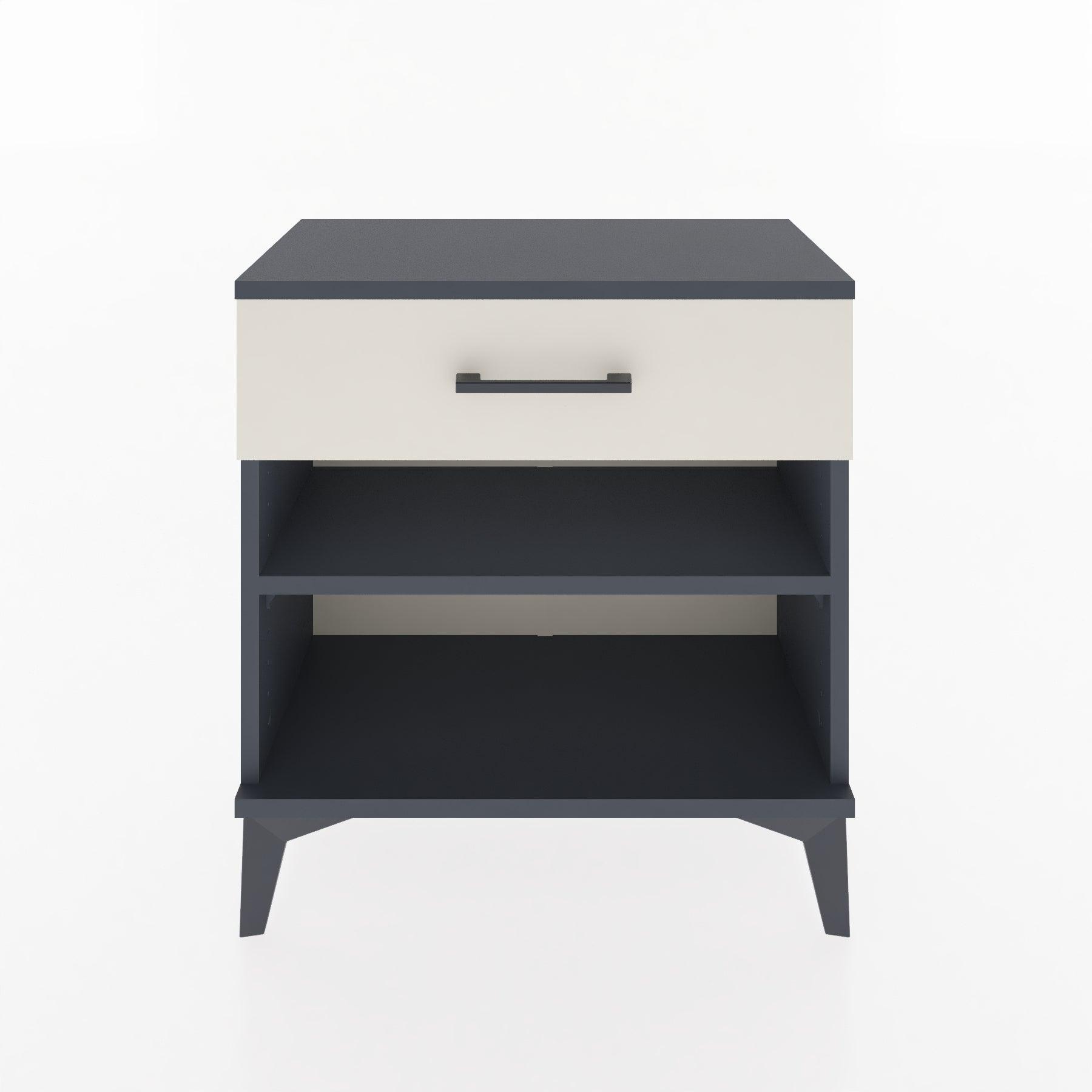 Woodntry Modular Nightstand Anthracite 60x30x52 cm with Drawers and Shelves CR3-2
