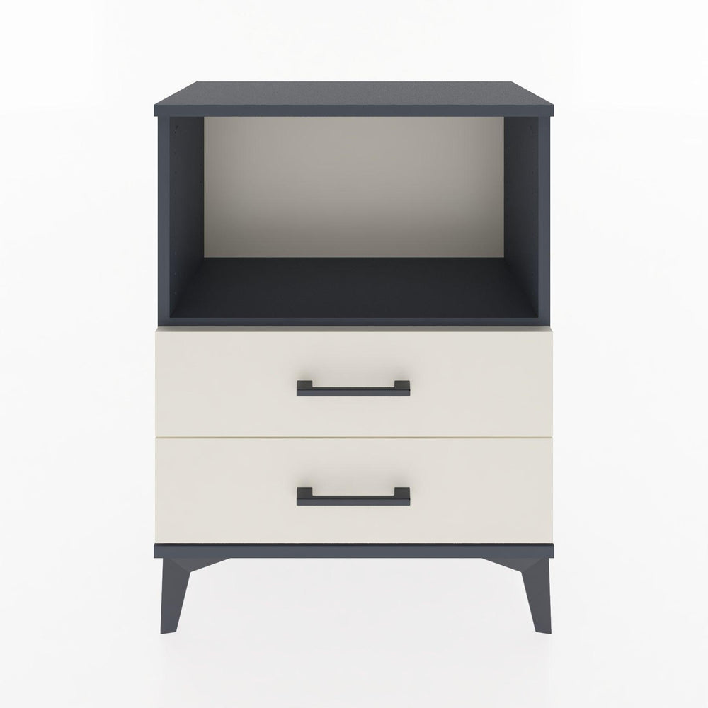 Woodntry Modüler Komodin Antrasit 60x30x68 cm Çekmeceli ve Raflı CR3-2