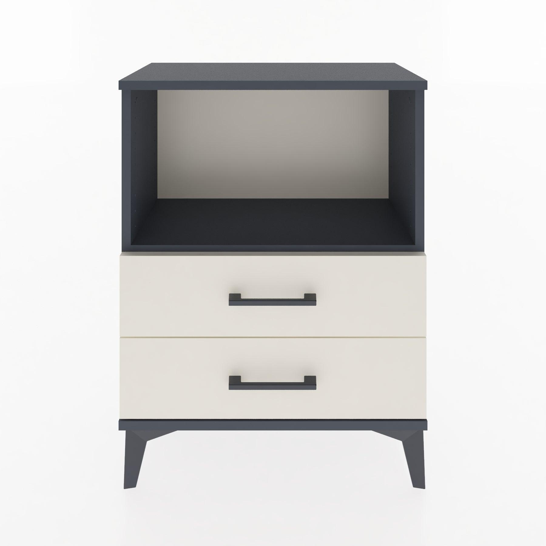 Woodntry Modular Nightstand Anthracite 60x30x68 cm with Drawers and Shelves CR3-2