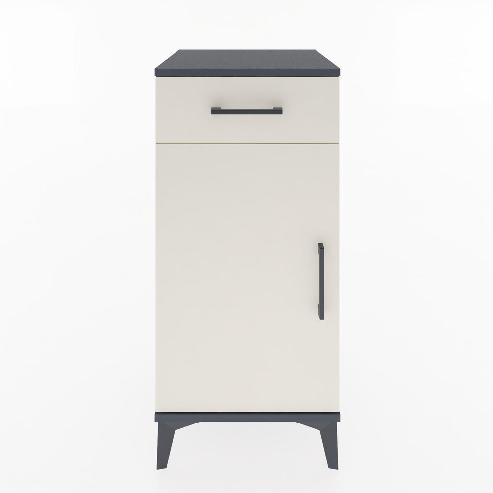 Woodntry Modüler Komodin Antrasit 44x44x84 cm Kapaklı ve Çekmeceli KC25-2