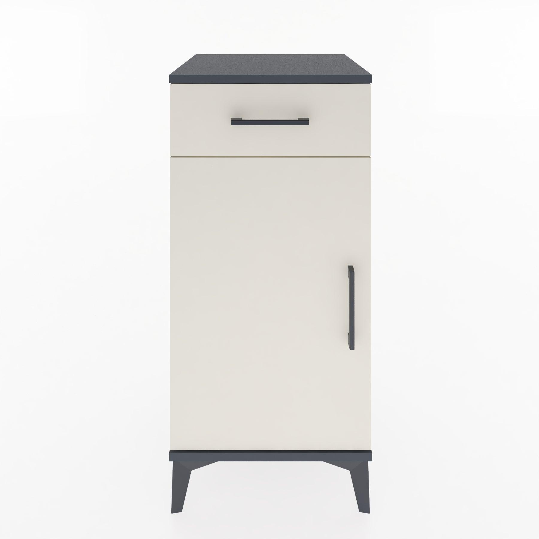 Woodntry Modular Nightstand Anthracite 44x44x84 cm with Cover and Drawer KC25-2