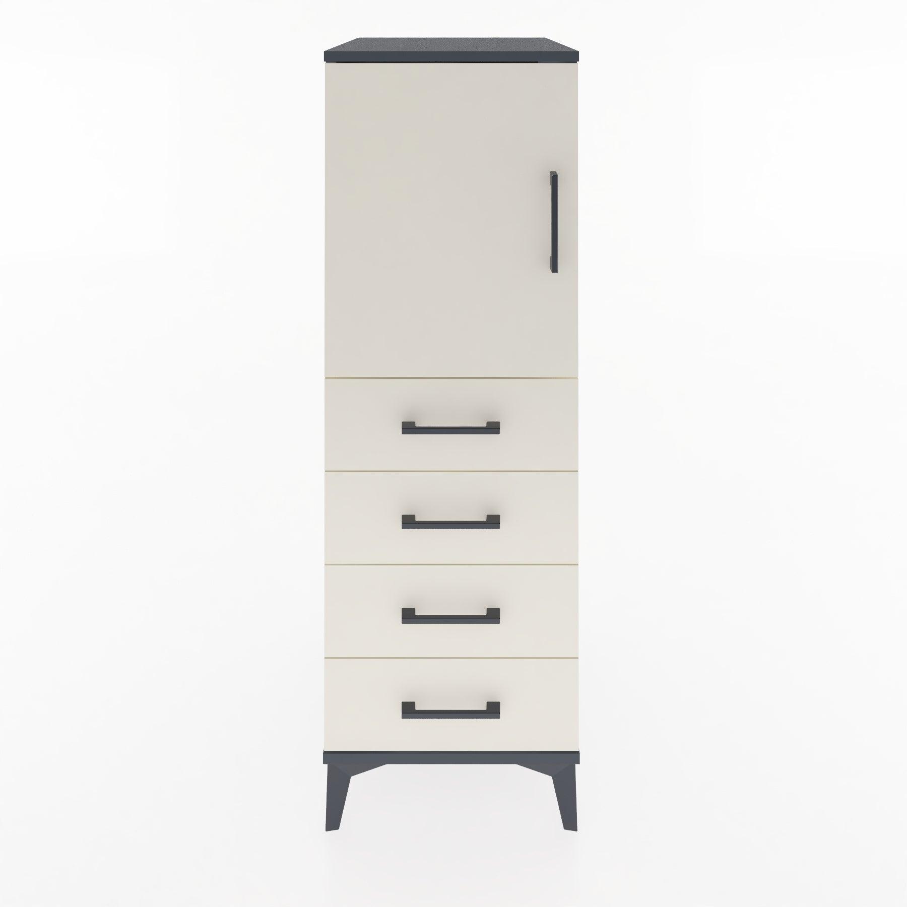 Woodntry Modular Cabinet Anthracite 44x30x122 cm with Doors and Drawers KC53-2