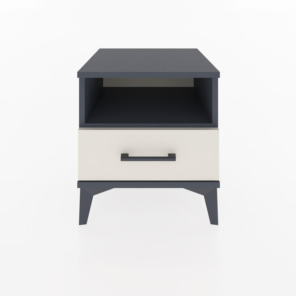 Woodntry Modüler Komodin Antrasit 44x44x36 cm Çekmeceli ve Raflı CR3-2