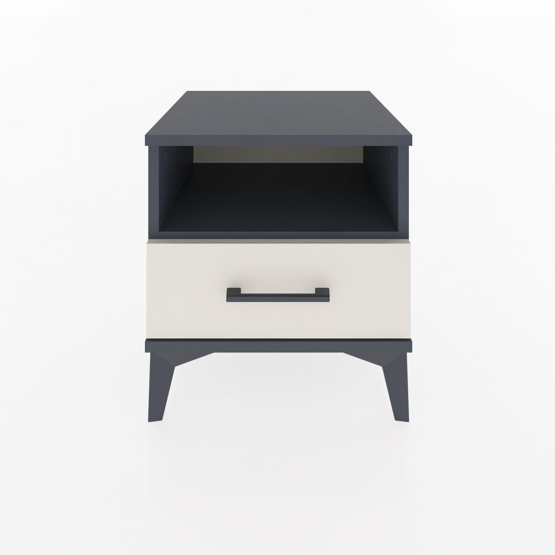 Woodntry Modular Nightstand Anthracite 44x44x36 cm with Drawers and Shelves CR3-2