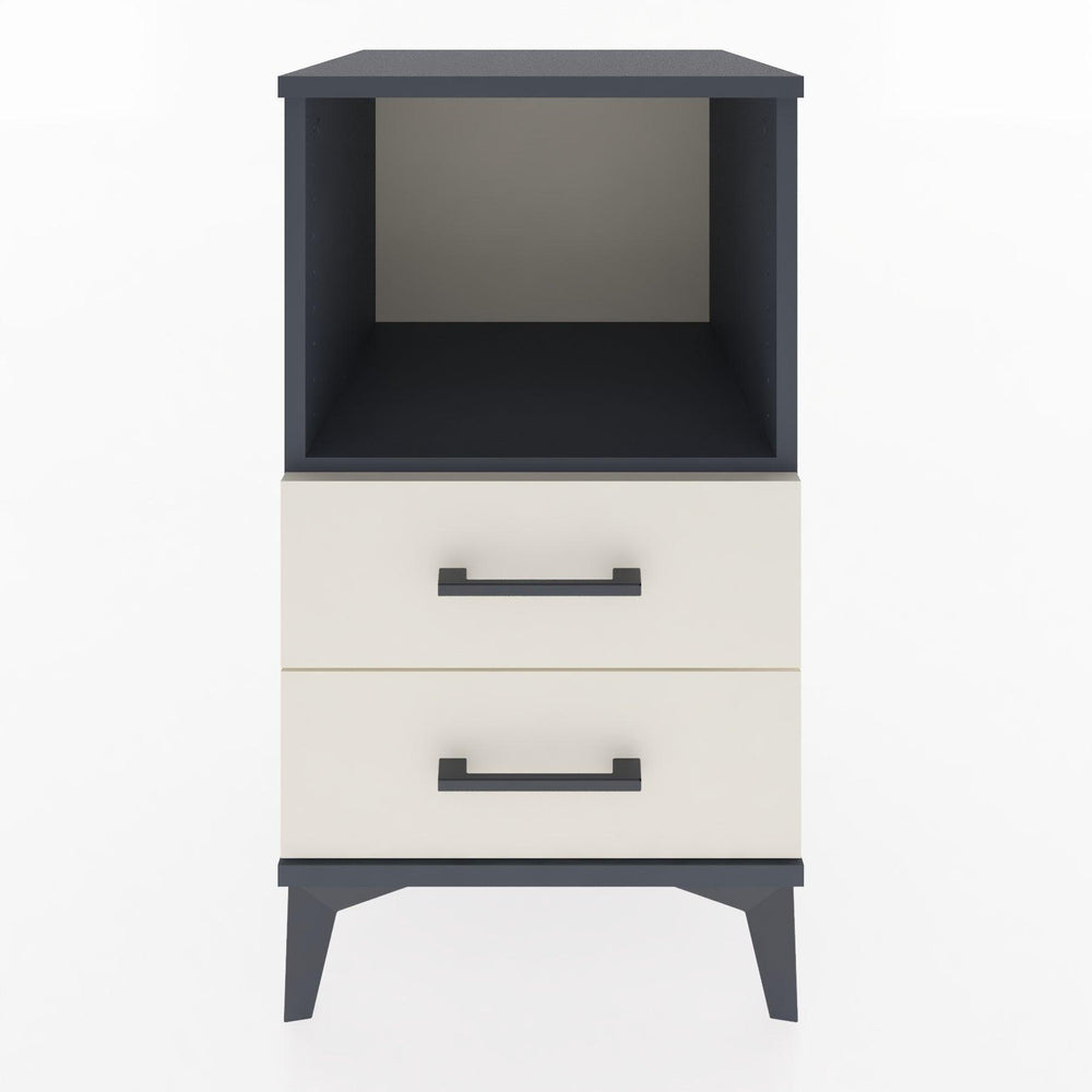 Woodntry Modular Nightstand Anthracite 44x44x68 cm with Drawers and Shelves CR3-2