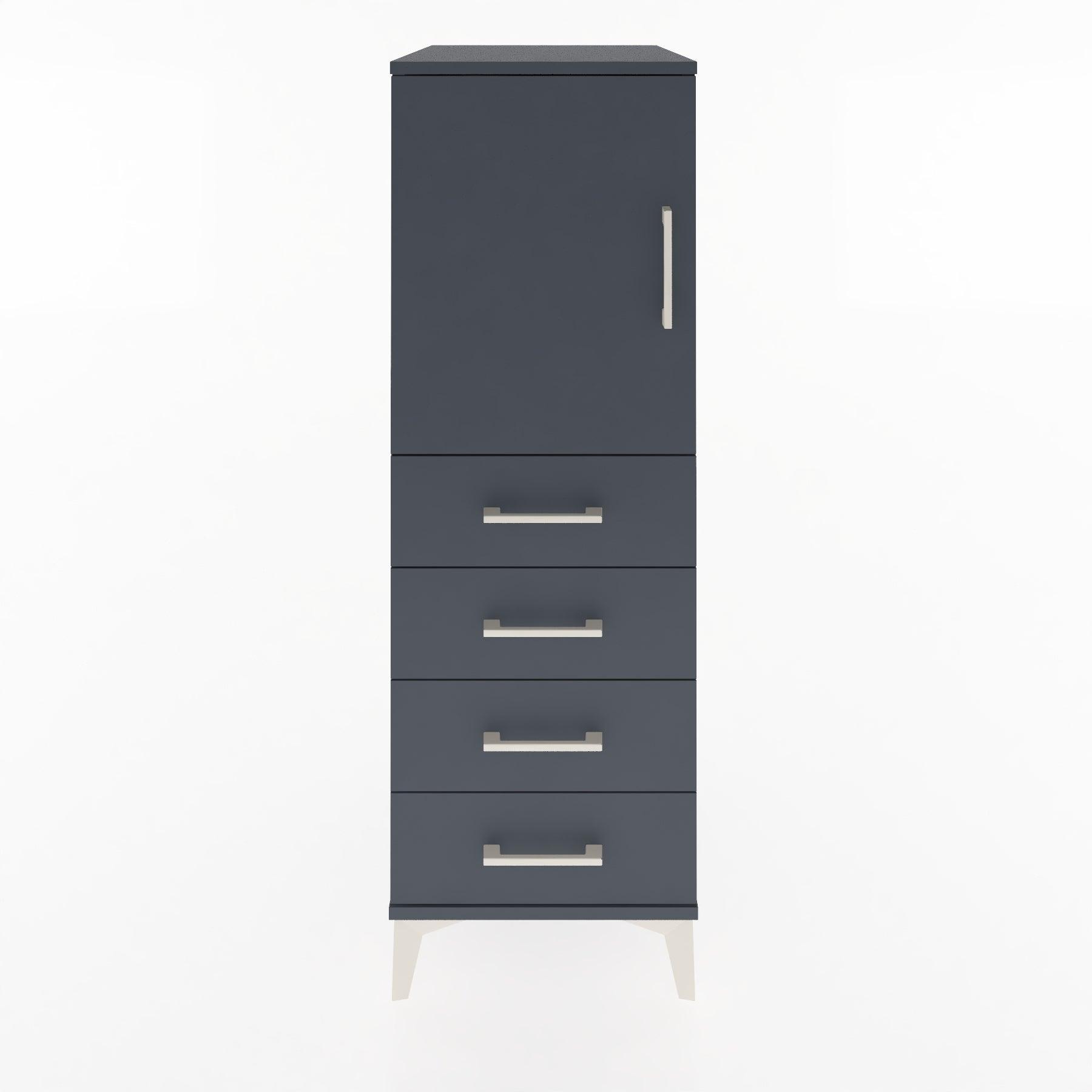 Woodntry Modular Cabinet Anthracite 44x30x122 cm with Doors and Drawers KC53-2
