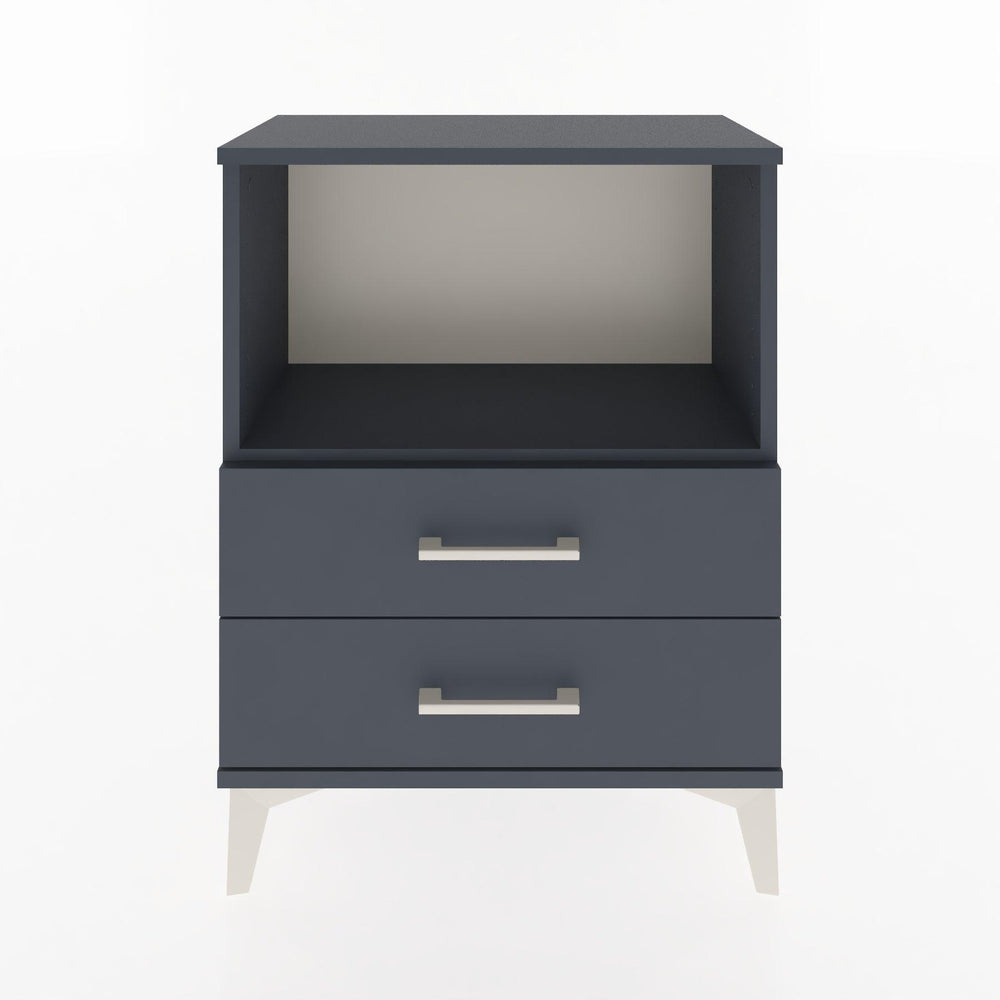 Woodntry Modüler Komodin Antrasit 60x30x68 cm Çekmeceli ve Raflı CR3-2