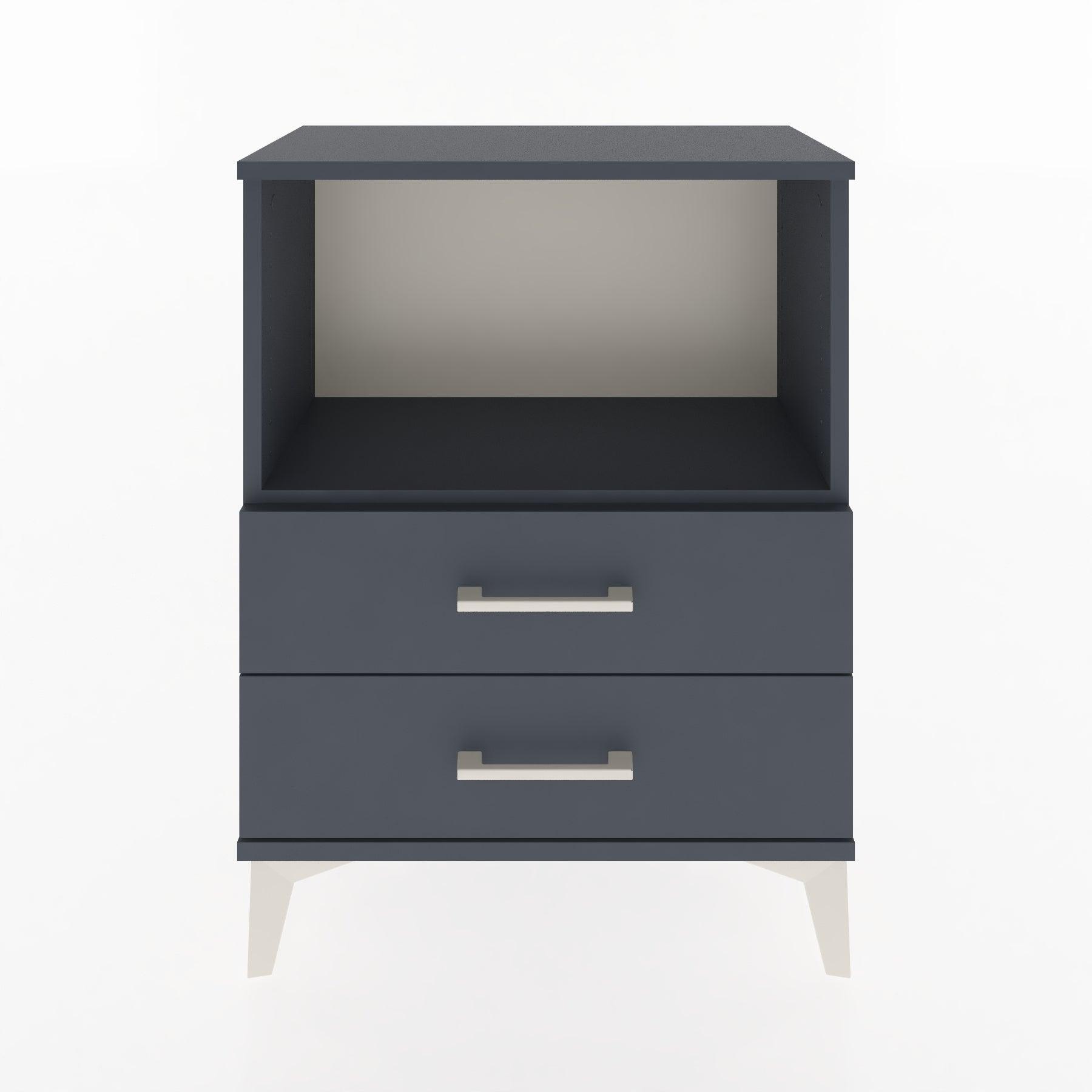 Woodntry Modular Nightstand Anthracite 60x30x68 cm with Drawers and Shelves CR3-2