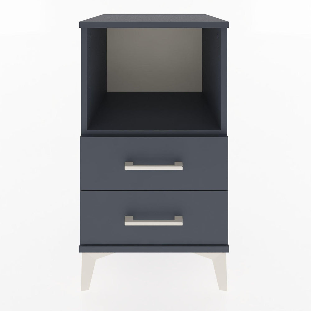 Woodntry Modular Nightstand Anthracite 44x44x68 cm with Drawers and Shelves CR3-2
