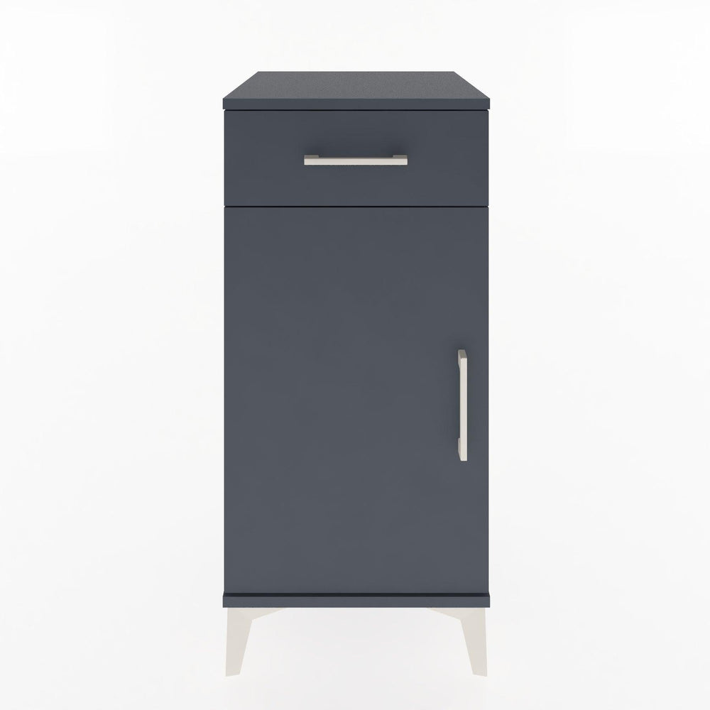 Woodntry Modüler Komodin Antrasit 44x44x84 cm Kapaklı ve Çekmeceli KC25-2