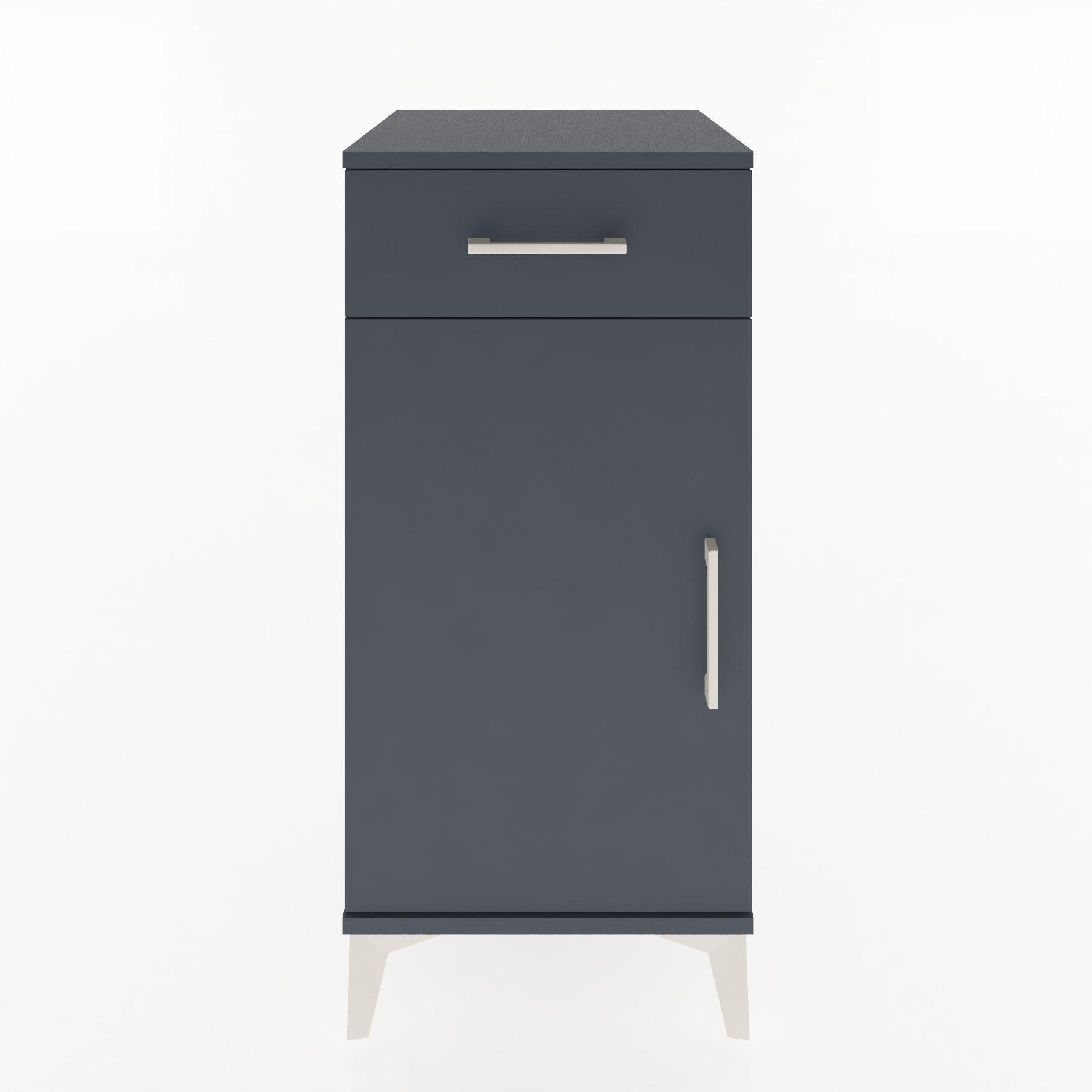 Woodntry Modular Nightstand Anthracite 44x44x84 cm with Cover and Drawer KC25-2