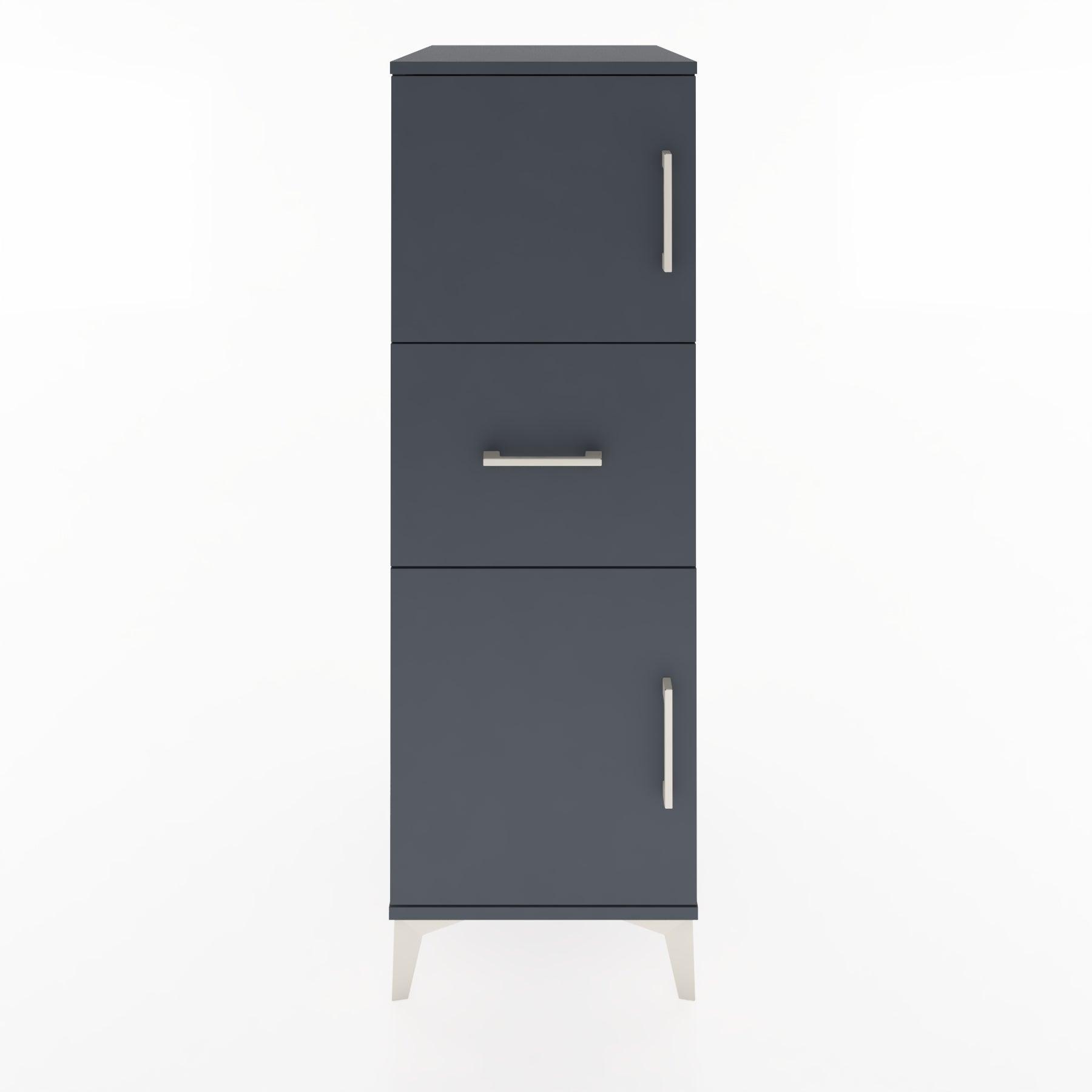 Woodntry Modular Cabinet Anthracite 44x30x122 cm with Doors and Drawers KC3-2