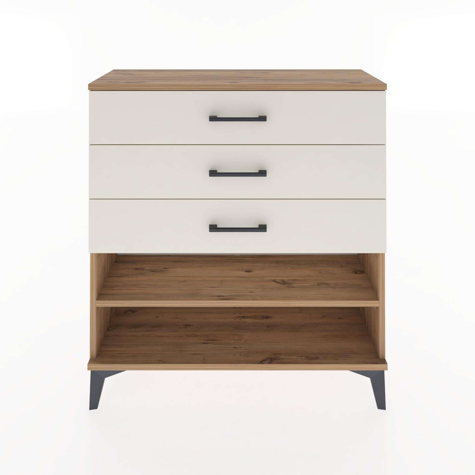 Woodntry Modular Dresser Pine 88x30x84 cm with Drawers and Shelves CR3-3