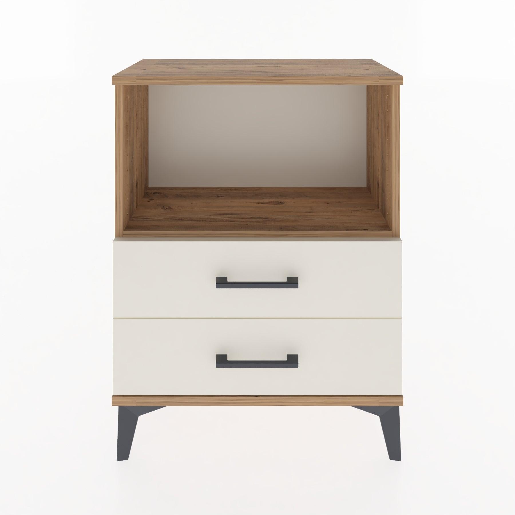 Woodntry Modular Nightstand Pine 60x30x68 cm with Drawers and Shelves CR3-3