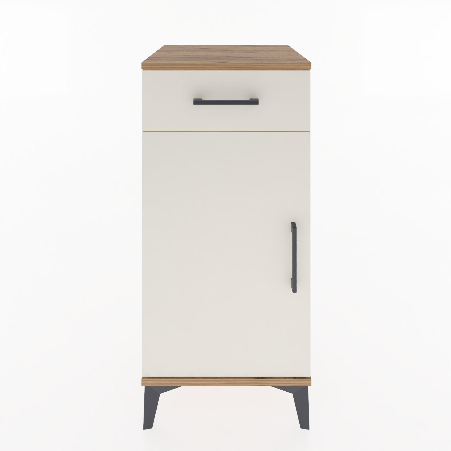 Woodntry Modular Nightstand Pine 44x44x84 cm with Cover and Drawer KC25-3