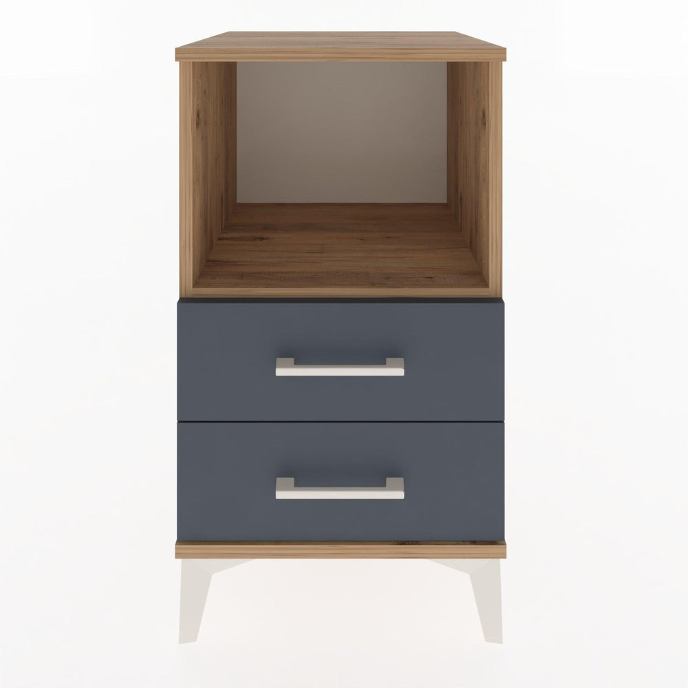 Woodntry Modular Nightstand Pine 44x44x68 cm with Drawers and Shelves CR3-3