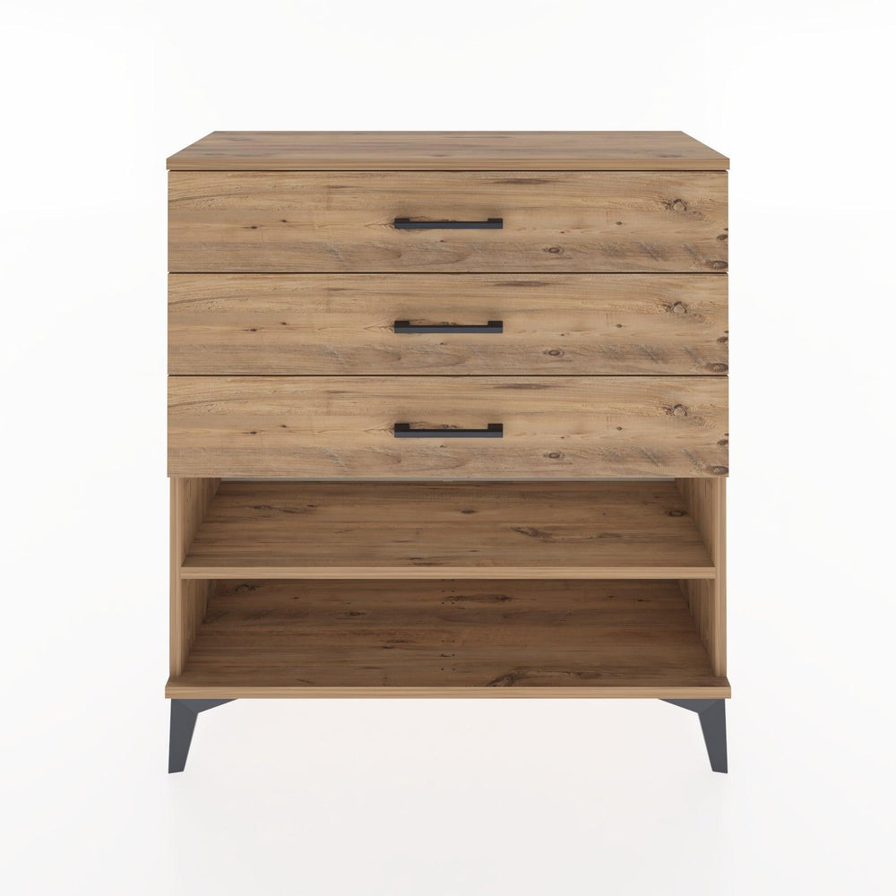 Woodntry Modular Dresser Pine 88x30x84 cm with Drawers and Shelves CR3-3