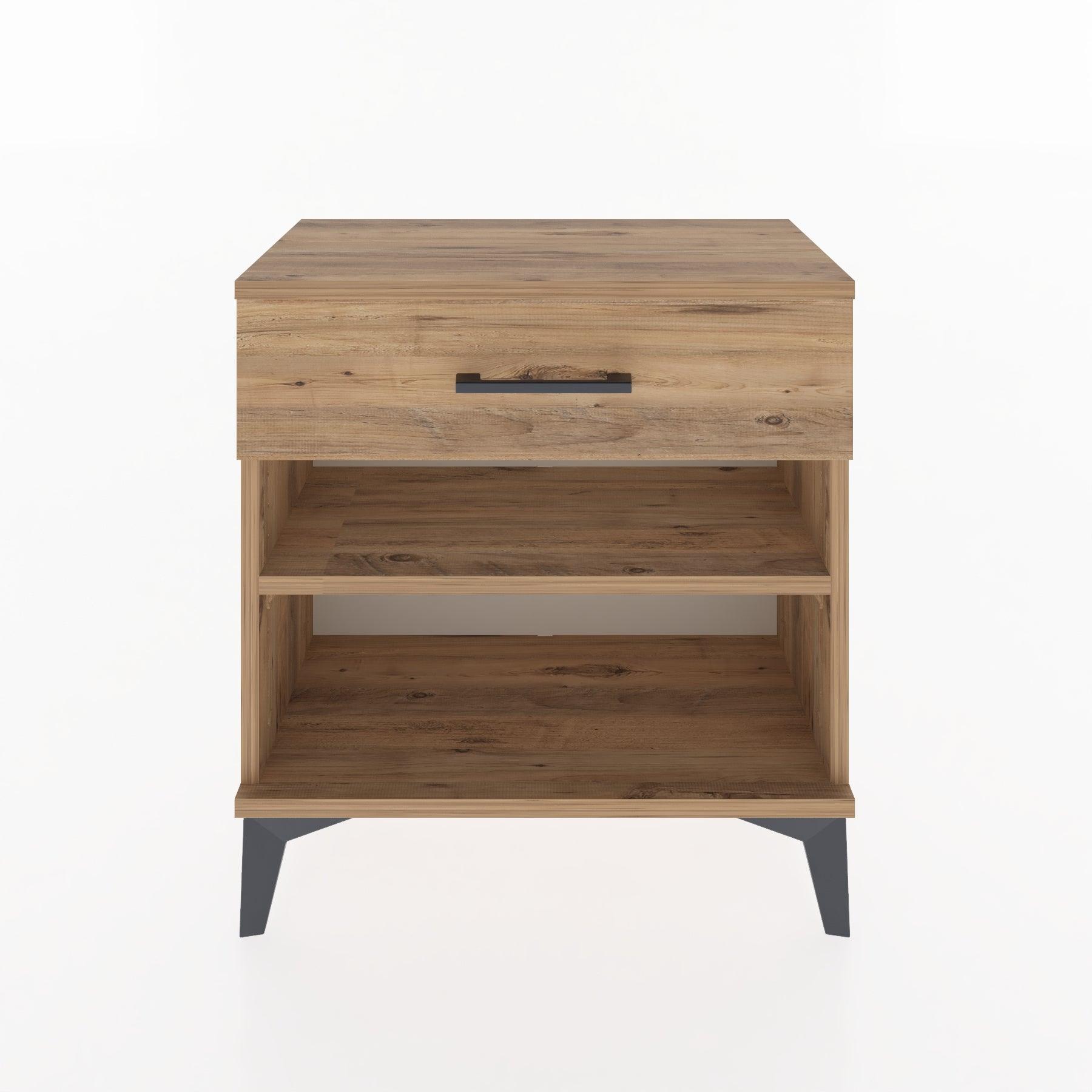 Woodntry Modular Nightstand Pine 60x30x52 cm with Drawers and Shelves CR3-3