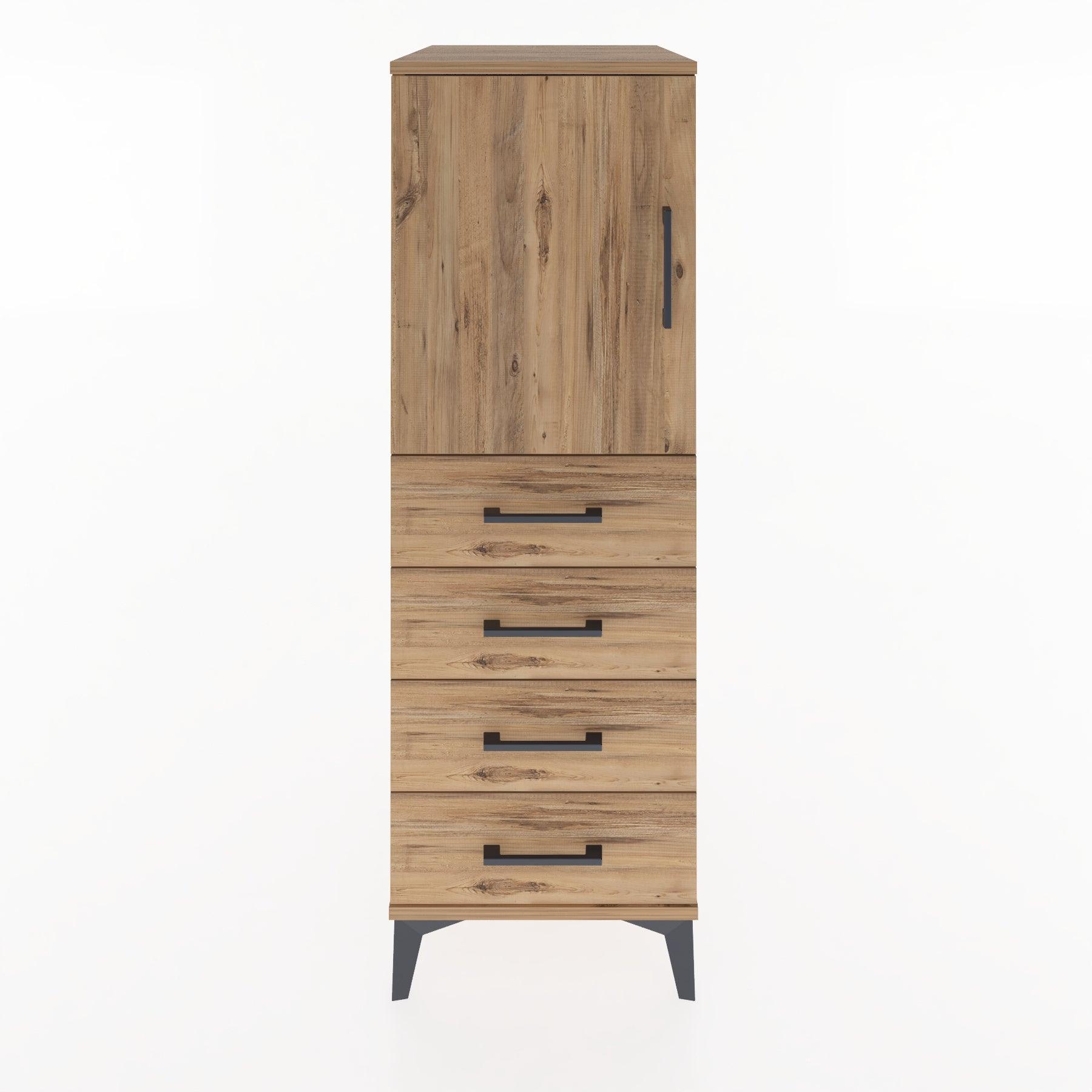 Woodntry Modular Cabinet Pine 44x30x122 cm with Doors and Drawers KC53-3