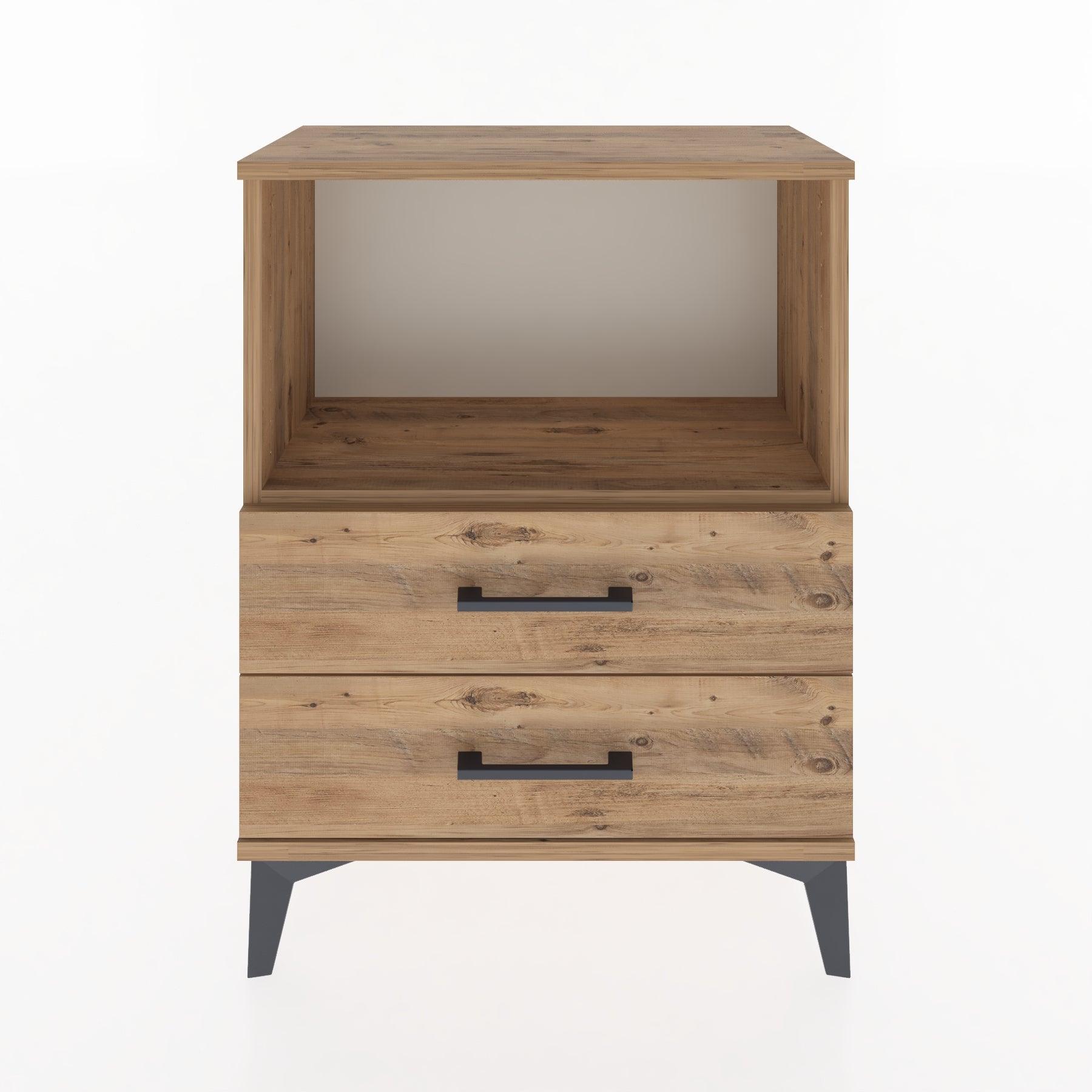Woodntry Modular Nightstand Pine 60x30x68 cm with Drawers and Shelves CR3-3