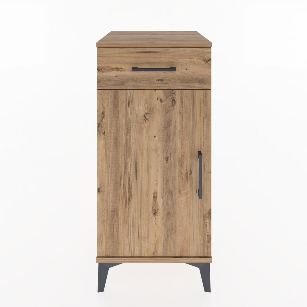 Woodntry Modular Nightstand Pine 44x44x84 cm with Cover and Drawer KC25-3