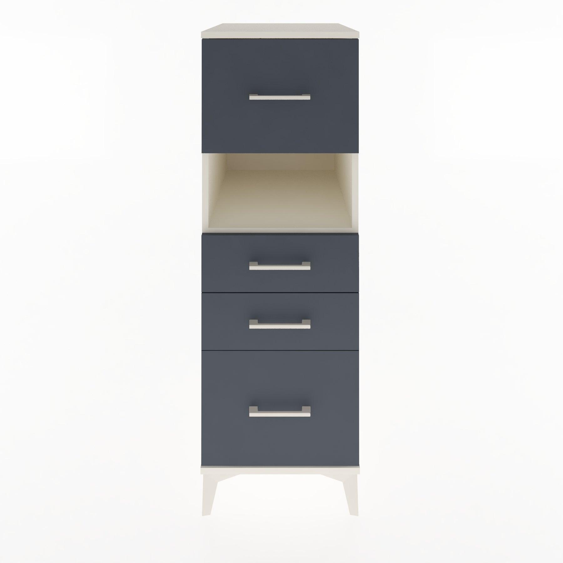 Woodntry Modular Cabinet Moonstone 44x30x122 cm with Drawers and Shelves CR104-1