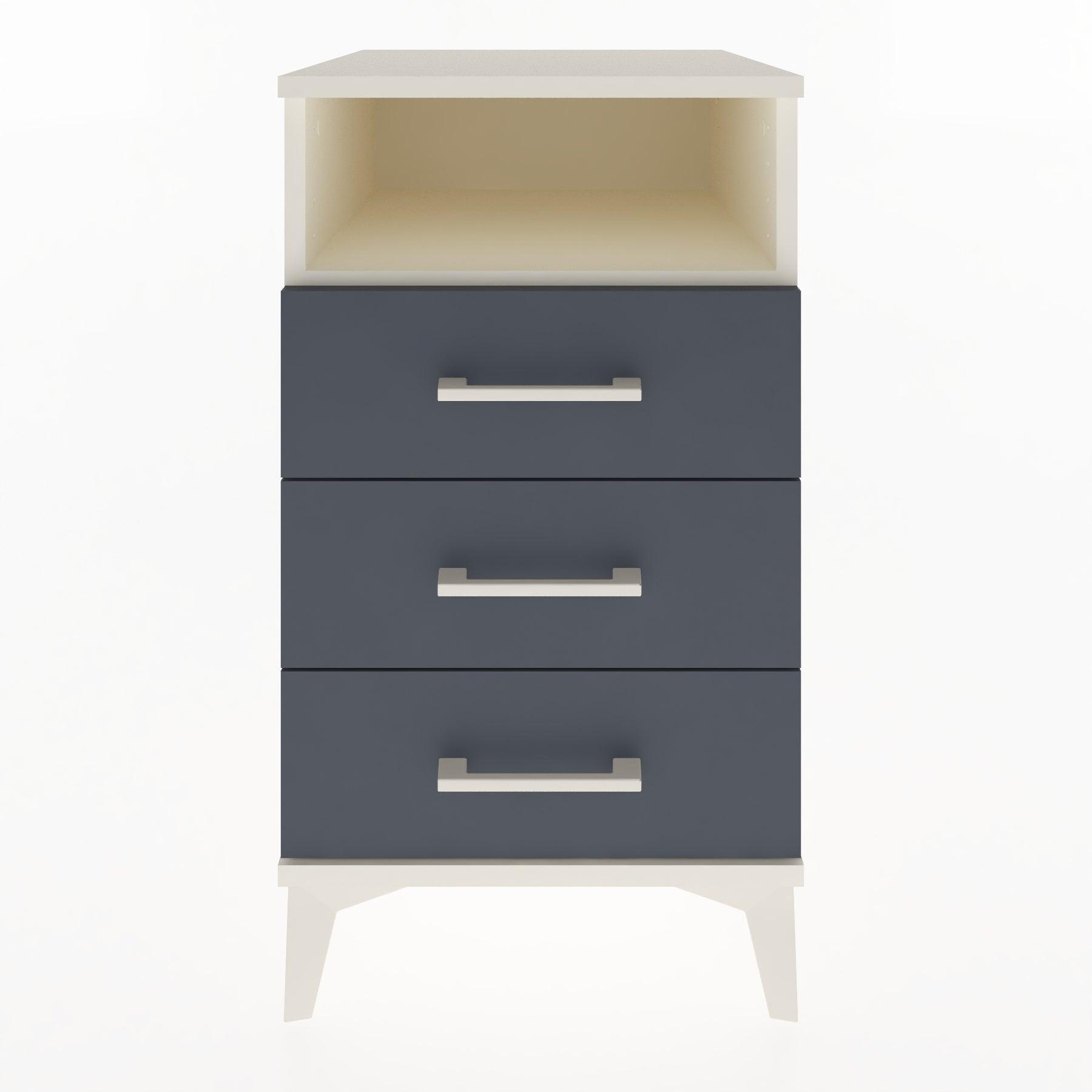 Woodntry Modular Nightstand Moonstone 44x44x68 cm with Drawer and Shelf CR4-1