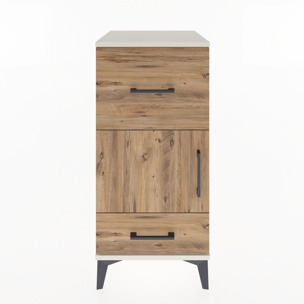 Woodntry Modüler Komodin Aytaşı 44x44x84 cm Kapaklı ve Çekmeceli KC48-1
