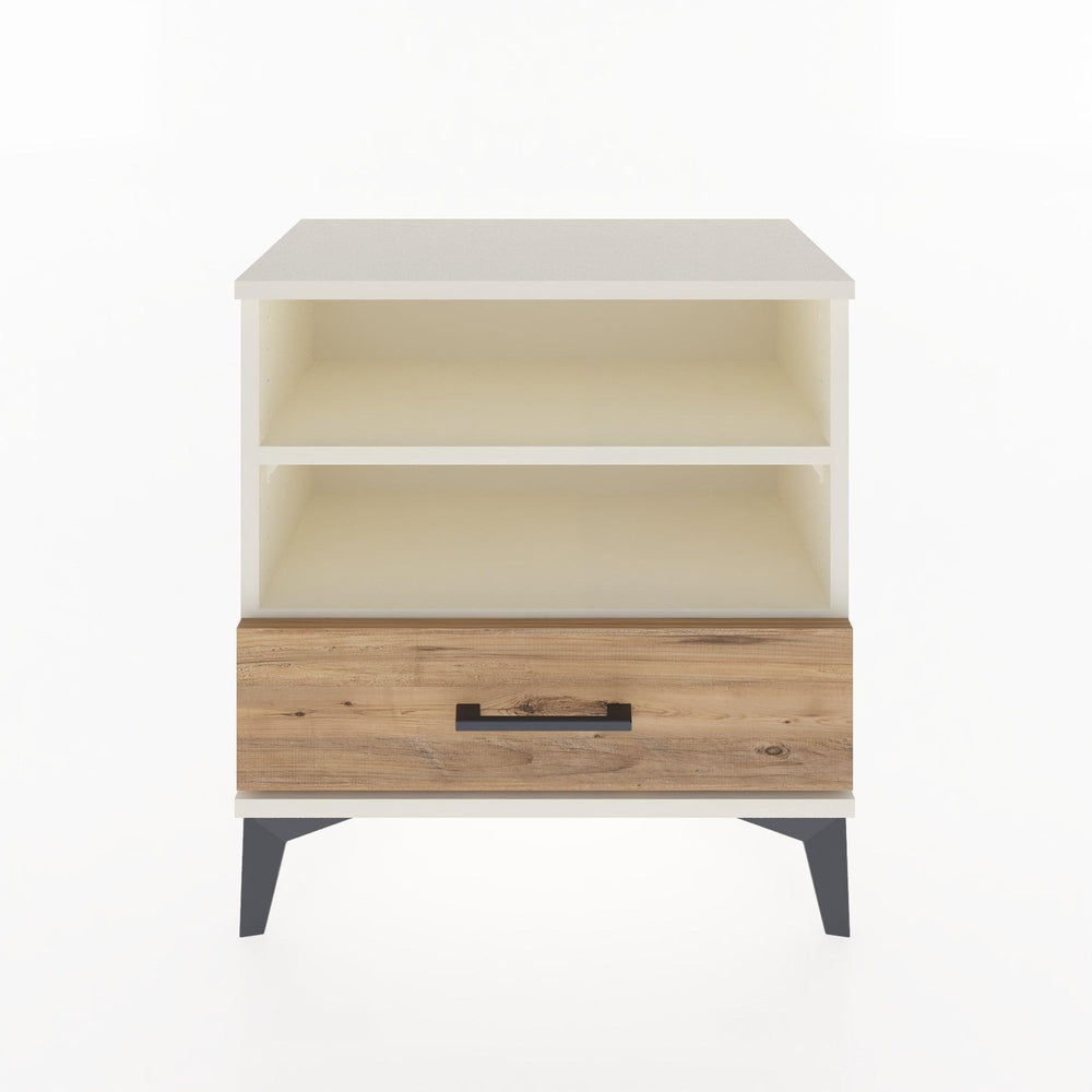 Woodntry Modular Nightstand Moonstone 60x30x52 cm with Drawer and Shelf CR4-1