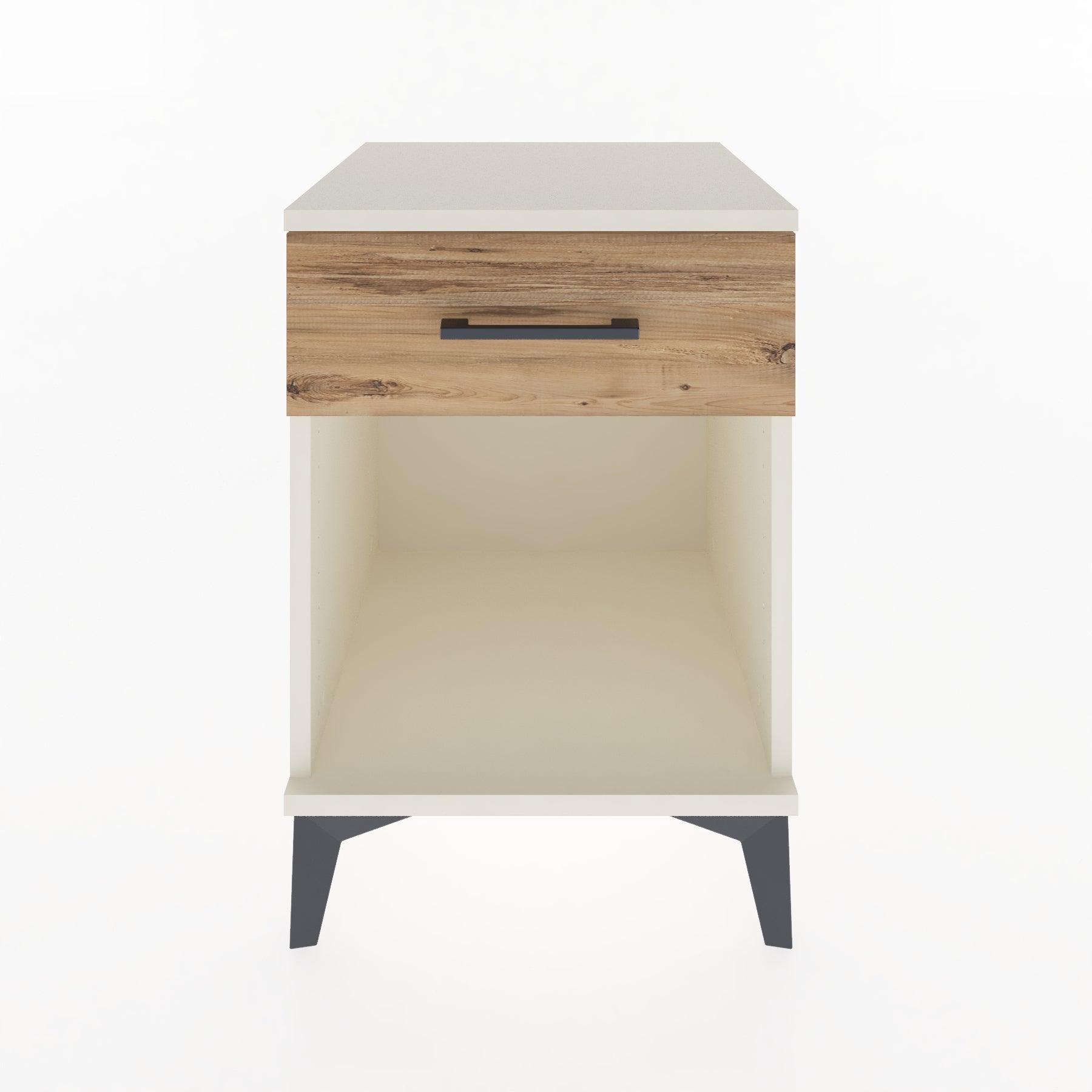 Woodntry Modular Nightstand Moonstone 44x44x52 cm with Drawer and Shelf CR4-1
