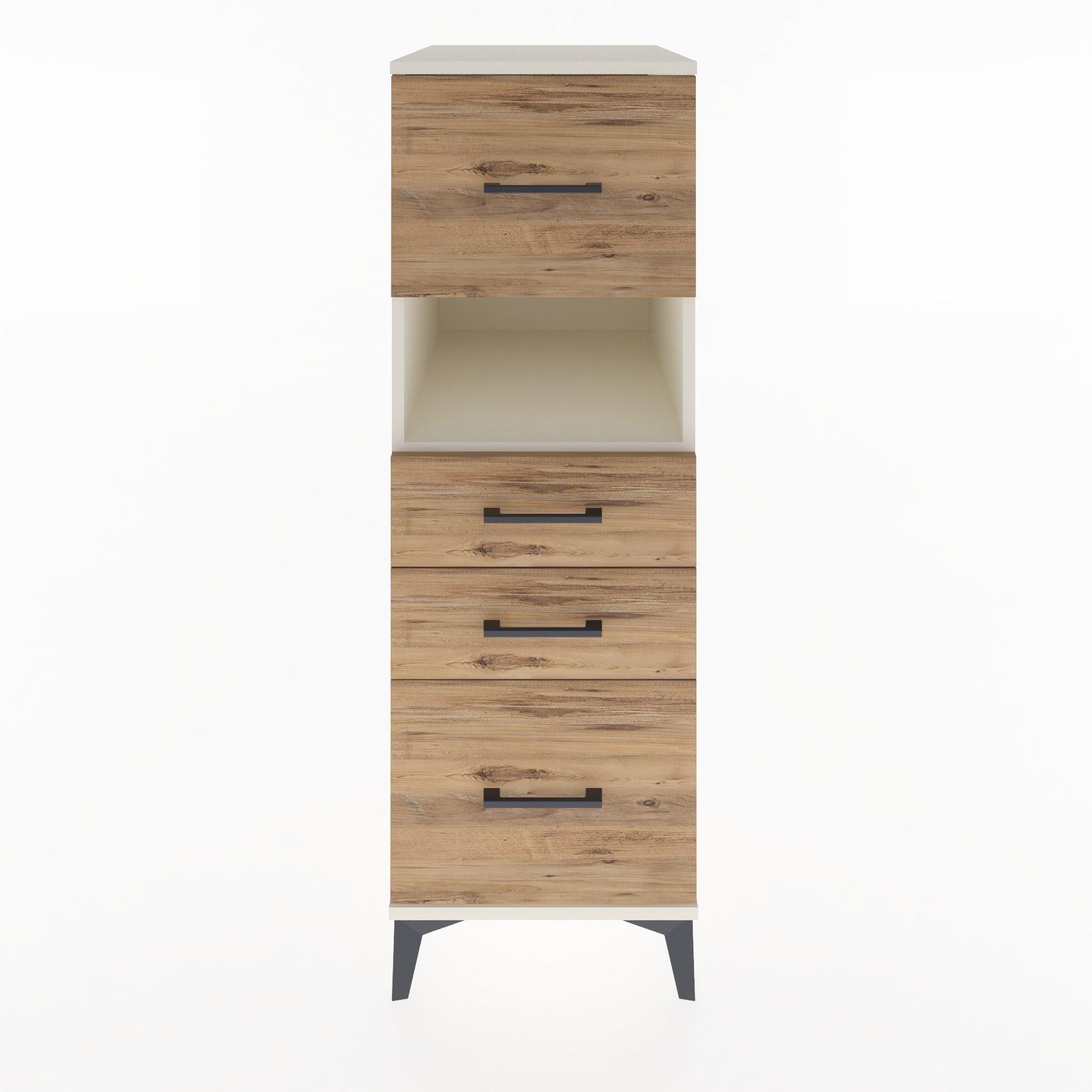 Woodntry Modular Cabinet Moonstone 44x30x122 cm with Drawers and Shelves CR104-1
