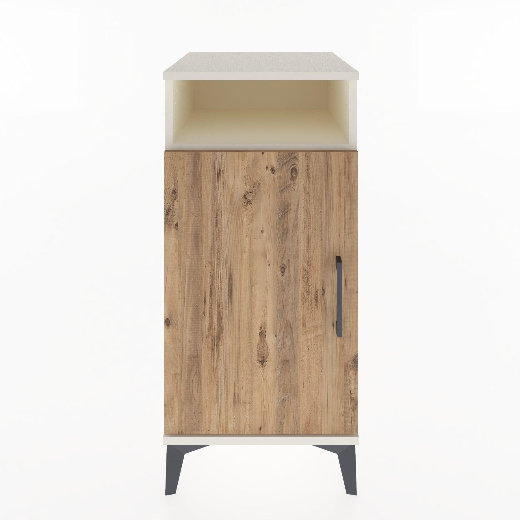 Woodntry Modular Nightstand Moonstone 44x44x84 cm with Cover and Shelf KR26-1