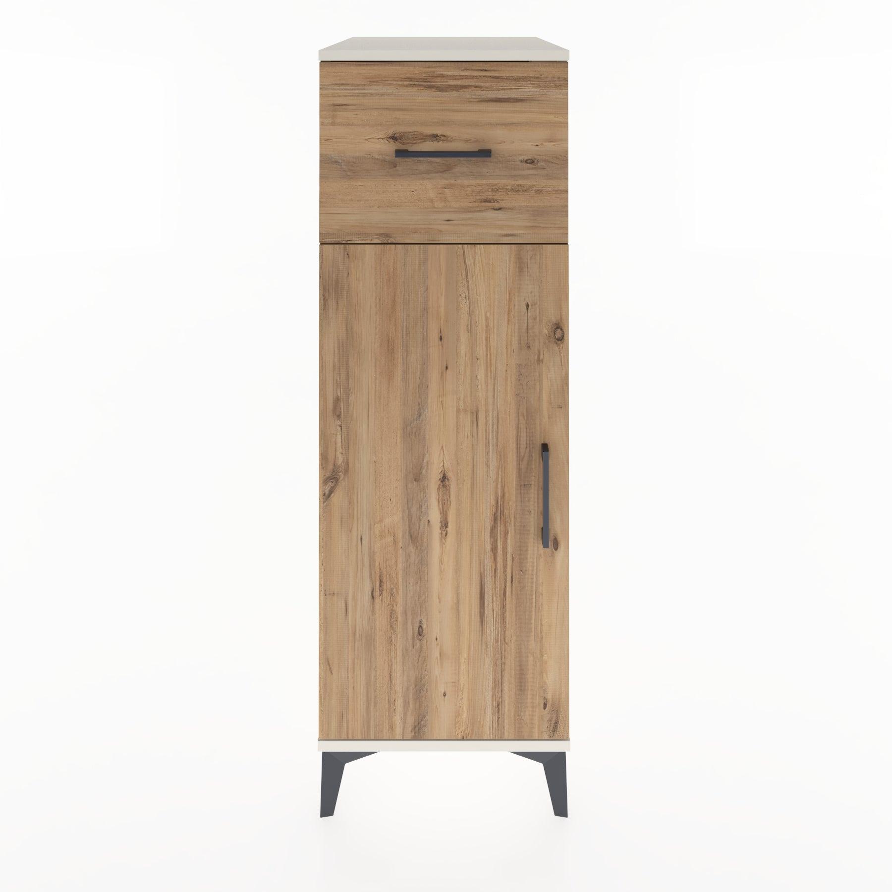 Woodntry Modular Cabinet Moonstone 44x30x122 cm with Doors and Drawers KC4-1