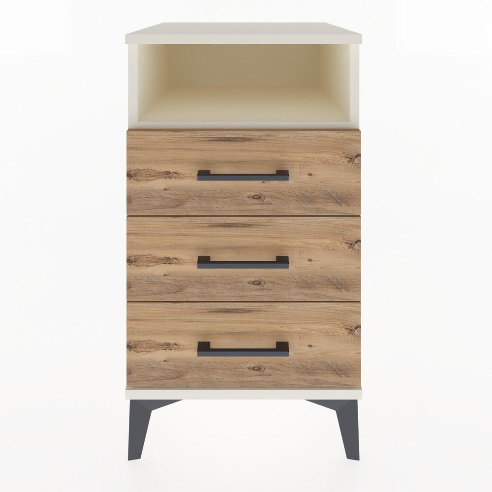 Woodntry Modüler Komodin Aytaşı 44x44x68 cm Çekmeceli ve Raflı CR4-1