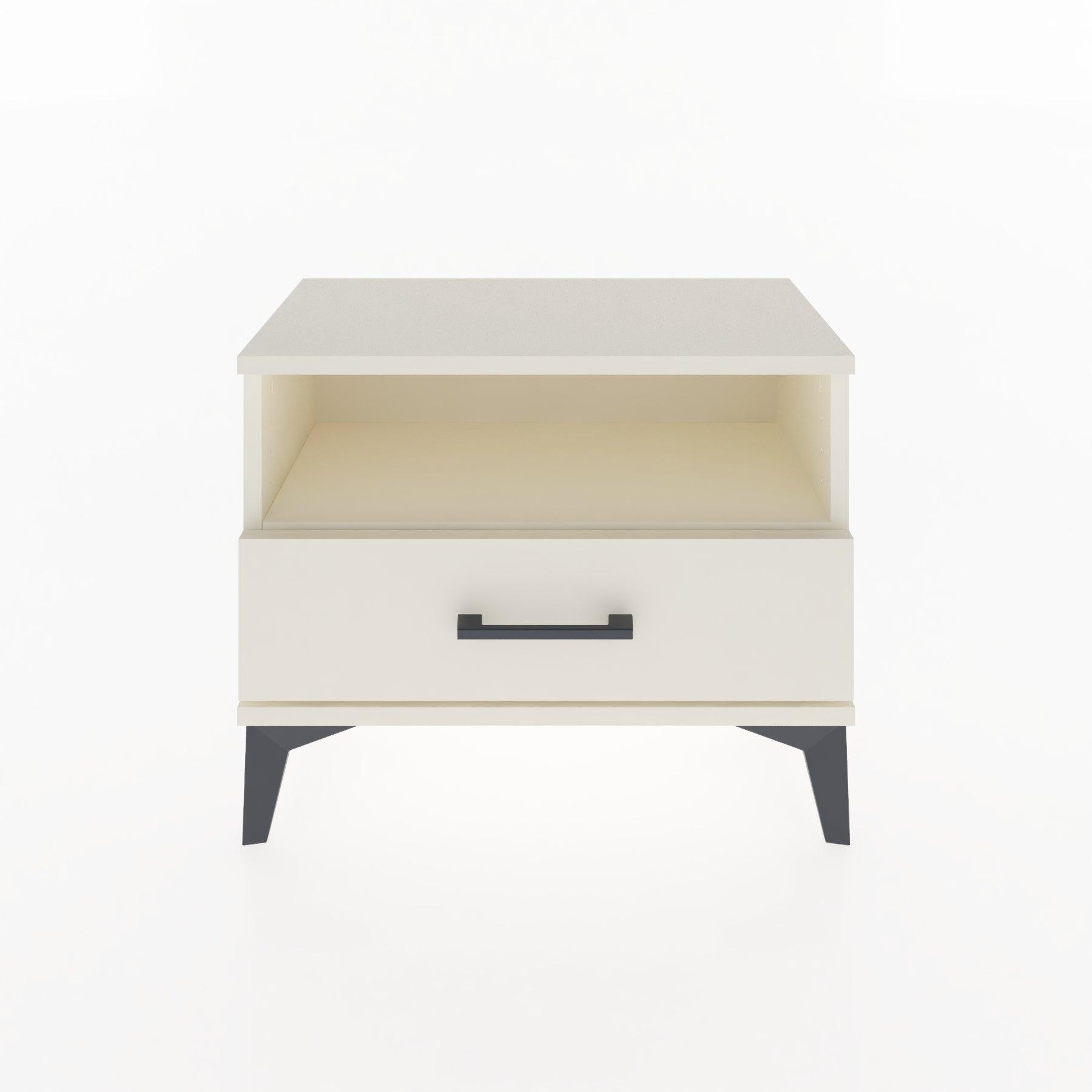 Woodntry Modular Nightstand Moonstone 60x30x36 cm with Drawer and Shelf CR4-1