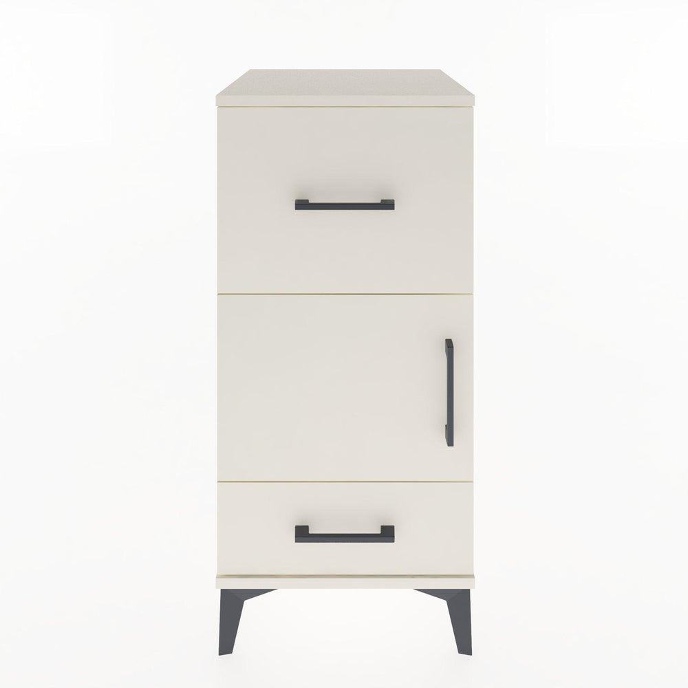 Woodntry Modüler Komodin Aytaşı 44x44x84 cm Kapaklı ve Çekmeceli KC48-1