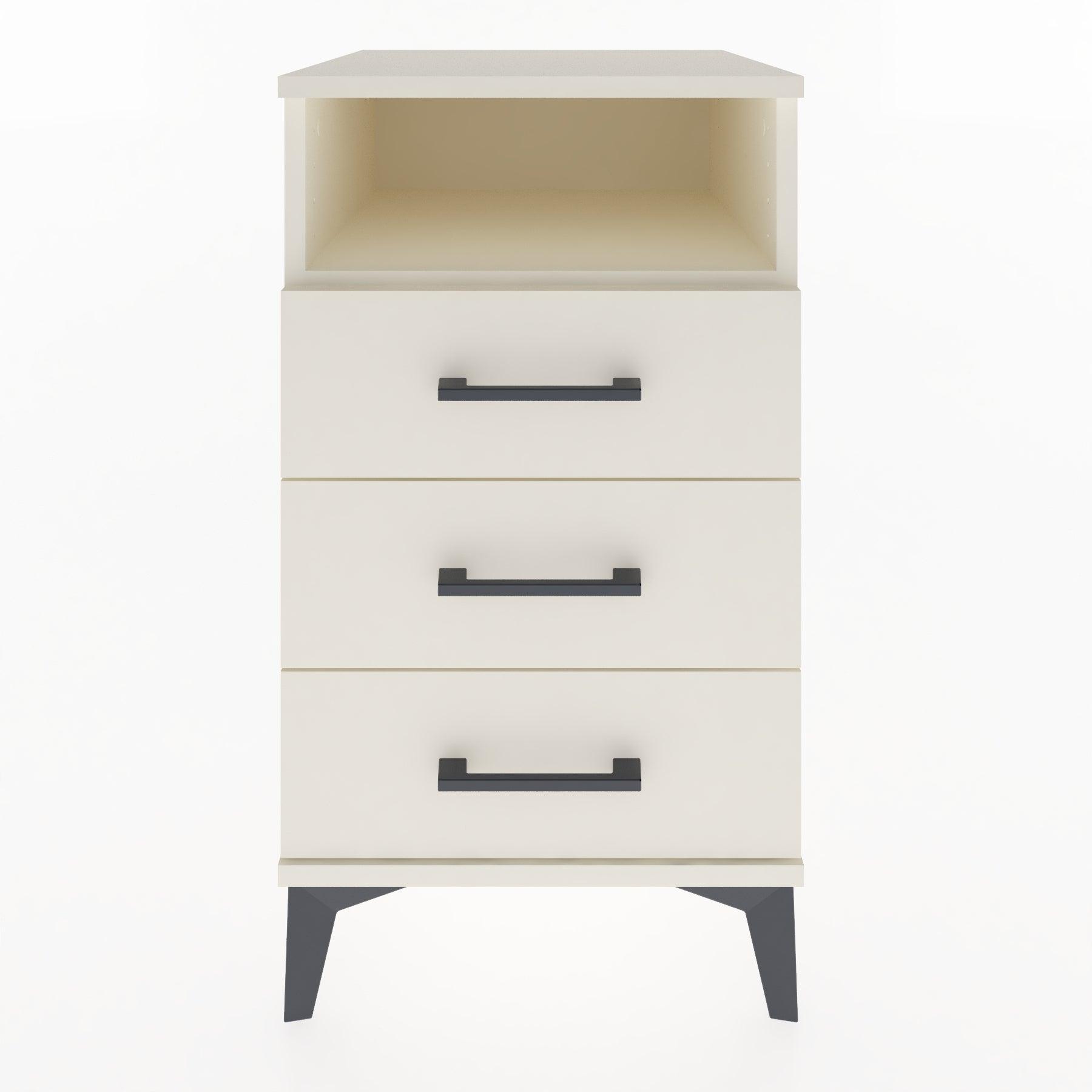 Woodntry Modular Nightstand Moonstone 44x44x68 cm with Drawer and Shelf CR4-1