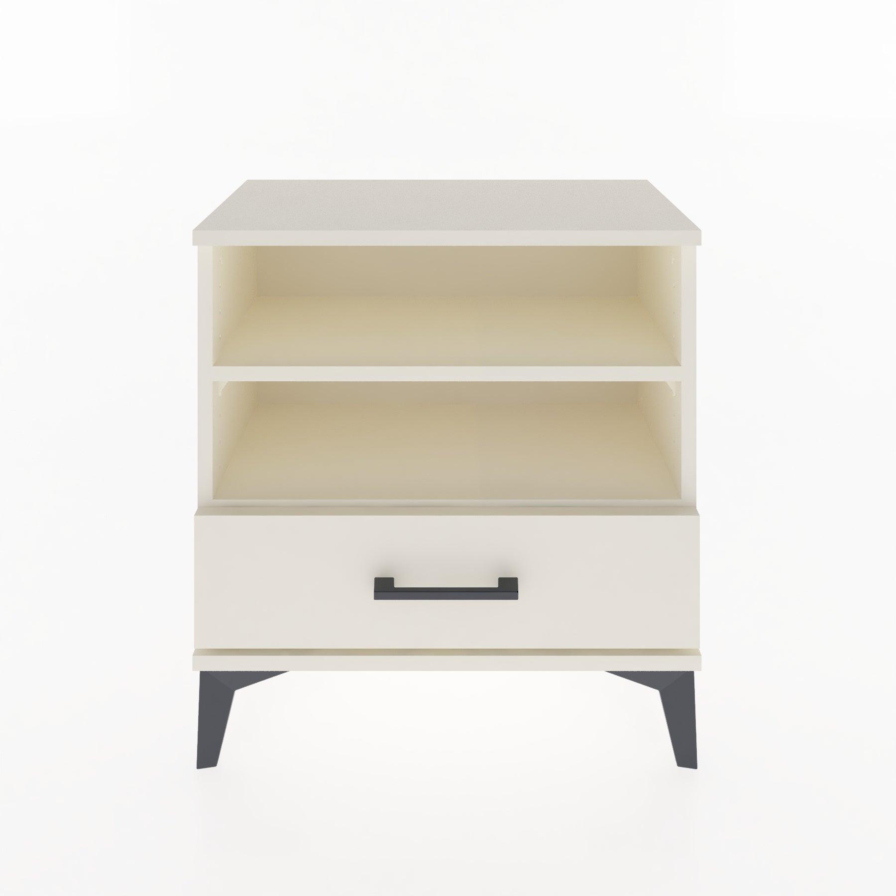 Woodntry Modular Nightstand Moonstone 60x30x52 cm with Drawer and Shelf CR4-1