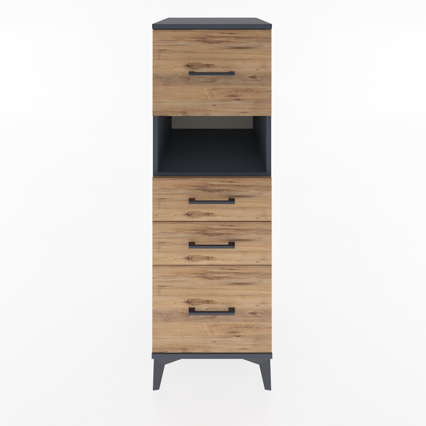 Woodntry Modular Cabinet Anthracite 44x59x122 cm with Drawers and Shelves CR104-2