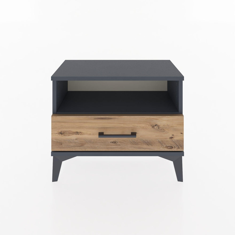 Woodntry Modular Nightstand Anthracite 60x30x36 cm with Drawers and Shelves CR4-2