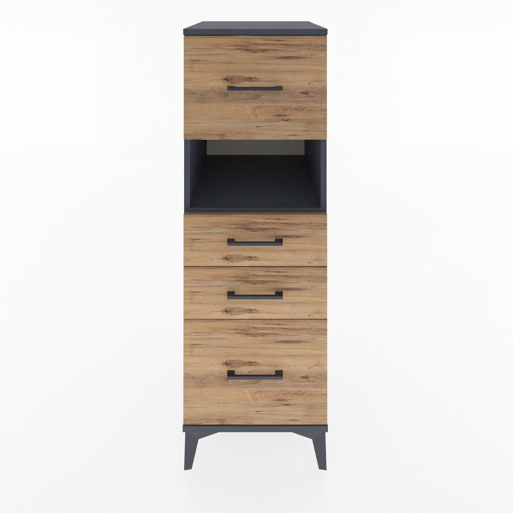 Woodntry Modular Cabinet Anthracite 44x30x122 cm with Drawers and Shelves CR104-2