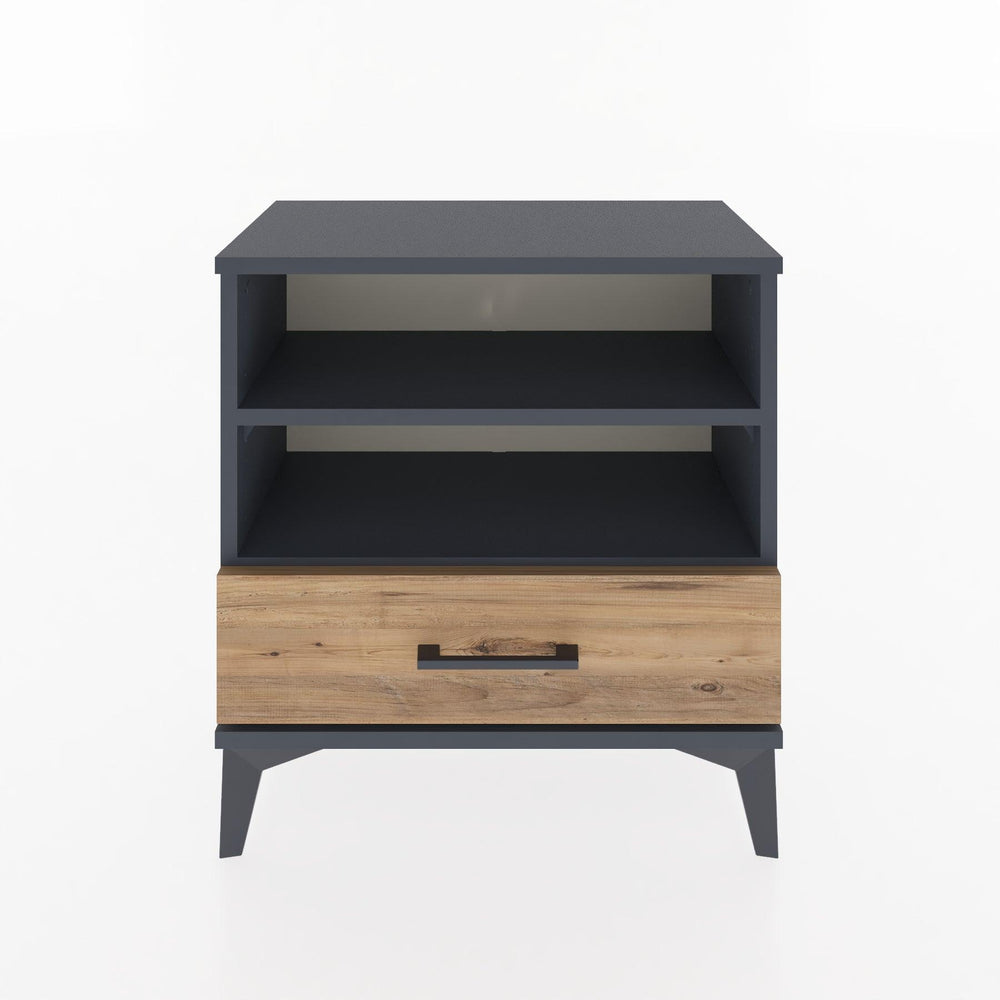 Woodntry Modular Nightstand Anthracite 60x30x52 cm with Drawers and Shelves CR4-2