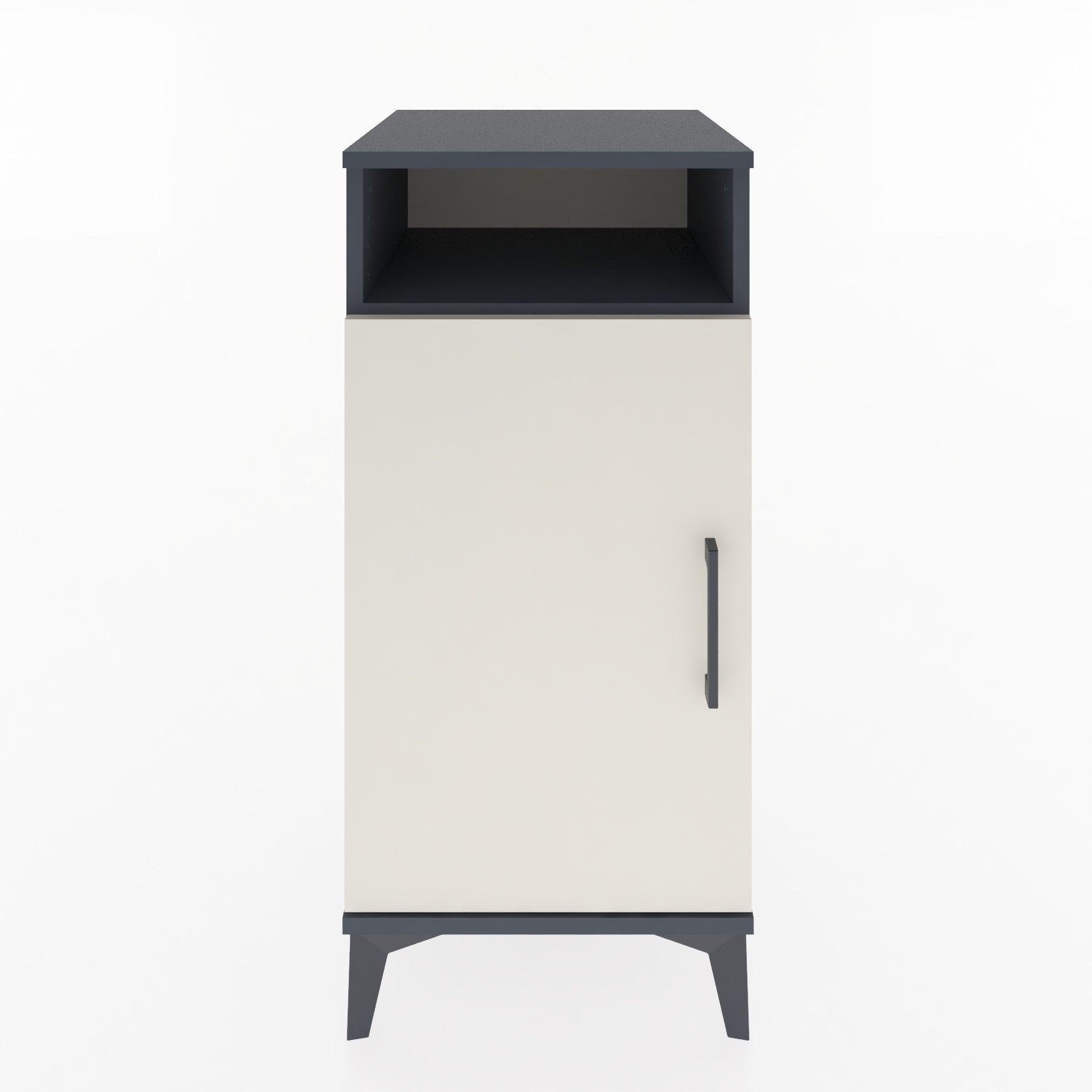 Woodntry Modular Nightstand Anthracite 44x44x84 cm with Cover and Shelf KR26-2