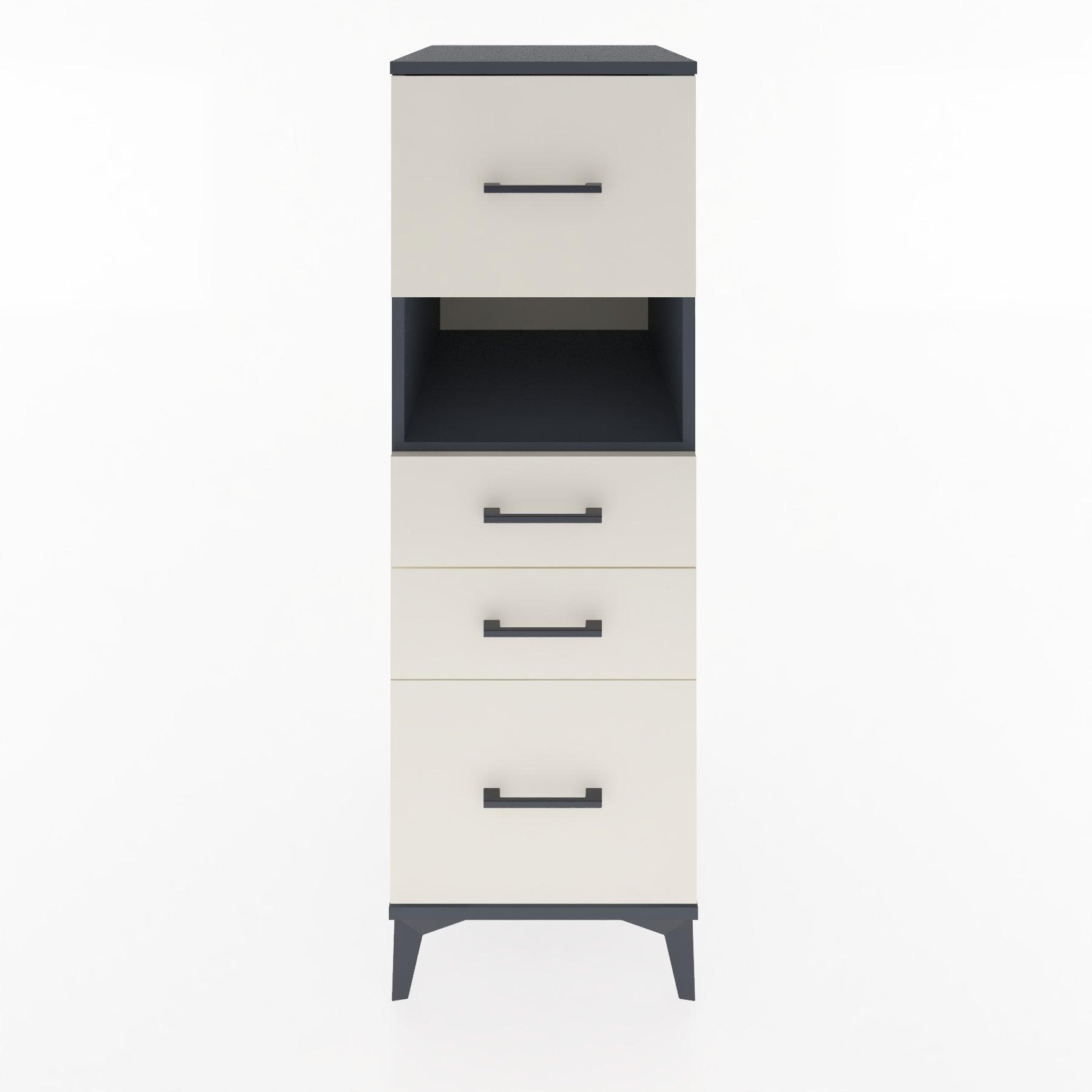 Woodntry Modular Cabinet Anthracite 44x30x122 cm with Drawers and Shelves CR104-2