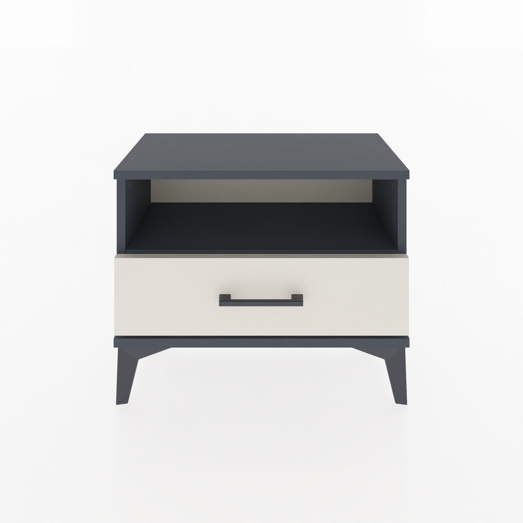 Woodntry Modular Nightstand Anthracite 60x30x36 cm with Drawers and Shelves CR4-2