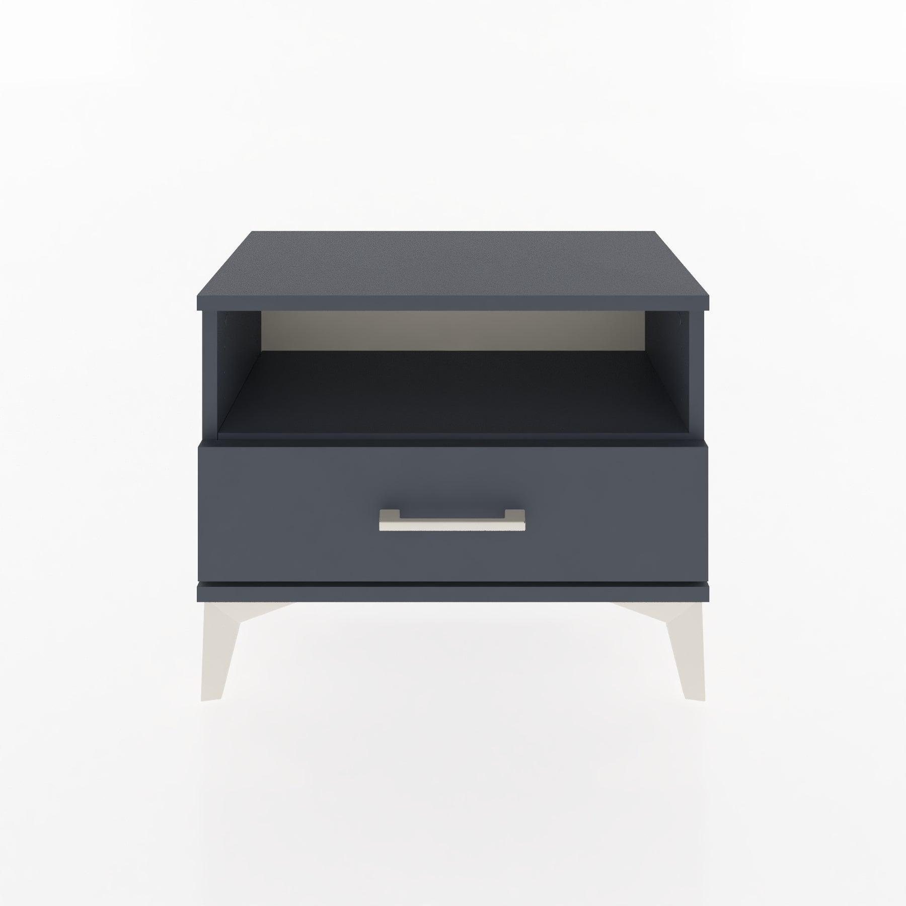 Woodntry Modular Nightstand Anthracite 60x30x36 cm with Drawers and Shelves CR4-2