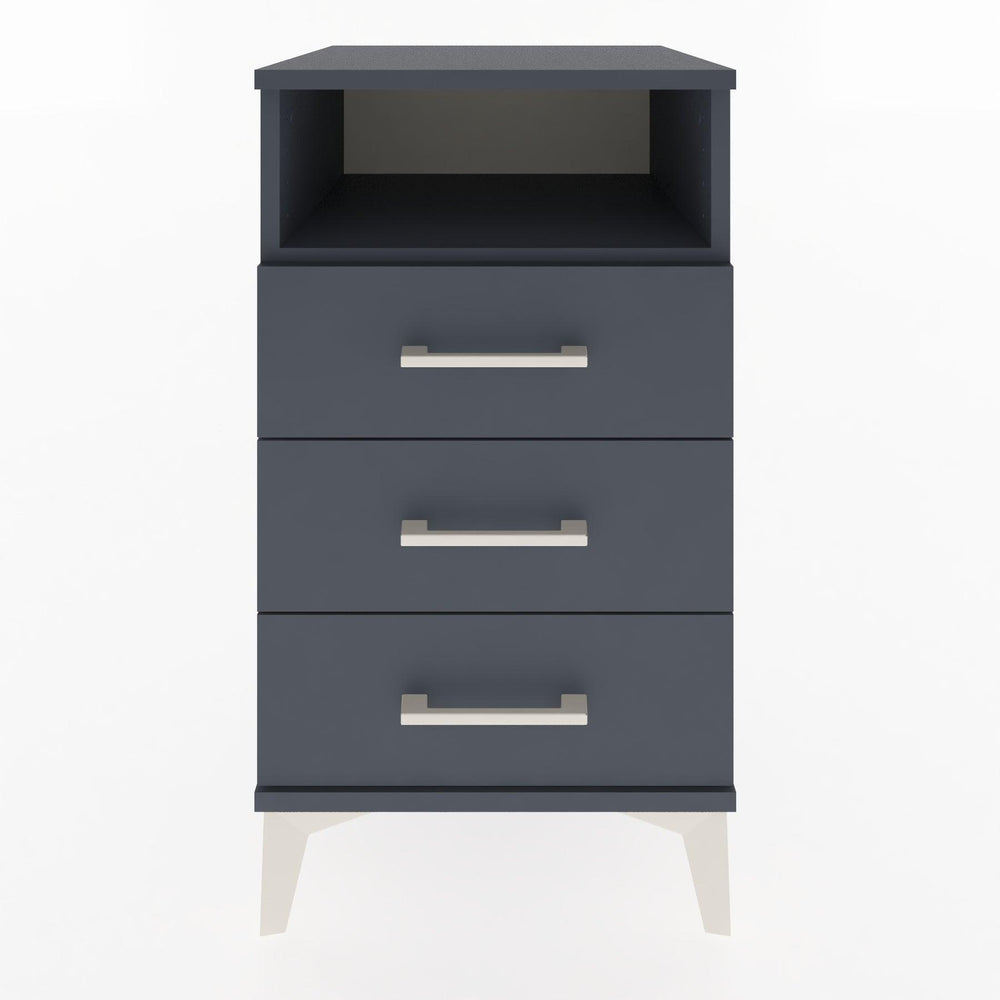 Woodntry Modular Nightstand Anthracite 44x44x68 cm with Drawers and Shelves CR4-2